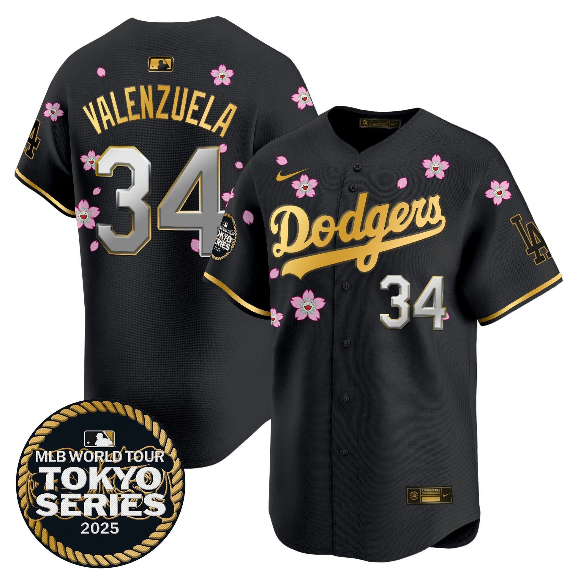 Camisa MLB Men’s Tokyo Series 2025 Dourada Trim Vapor Premier Limited Jersey V2 – Stitched - Preta Dourada