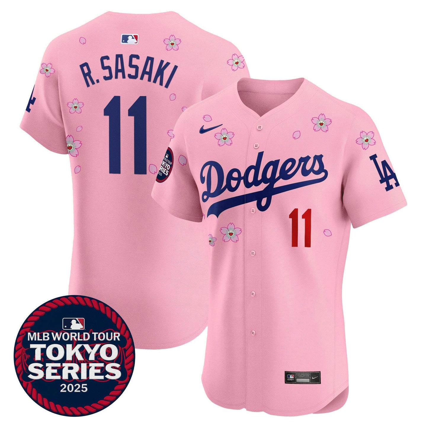 Camisa MLB Men’s Tokyo Series 2025 Vapor Premier Elite Jersey – Stitched - Cherry Blossom