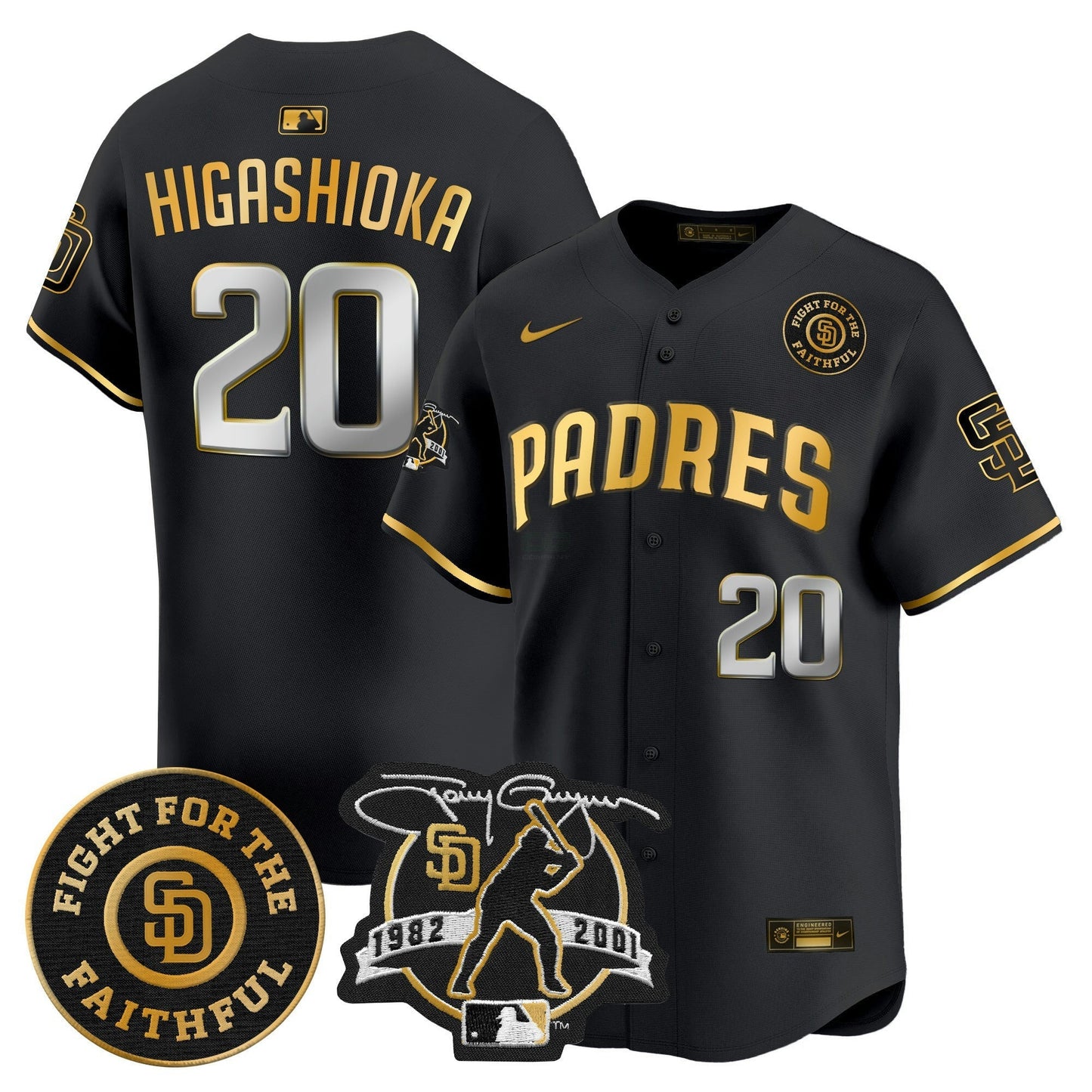 Camisa MLB Men’s Tony Gwynn & Faithful Patch Vapor Premier Limited Jersey