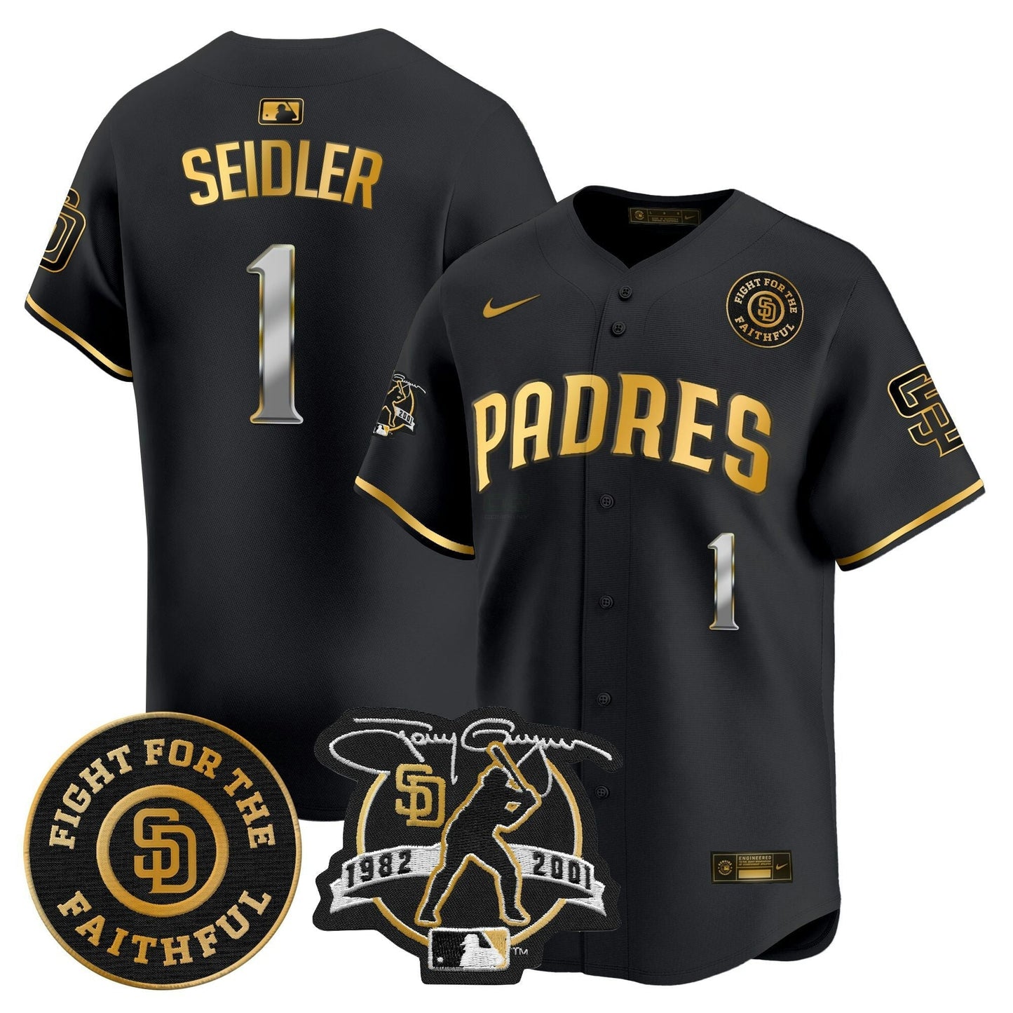 Camisa MLB Men’s Tony Gwynn & Faithful Patch Vapor Premier Limited Jersey