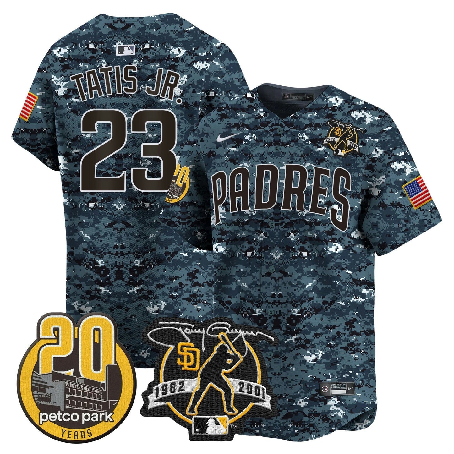 Camisa MLB Men’s Tony Gwynn & Petco Park 20th Patch USMC Vapor Premier Limited Jersey