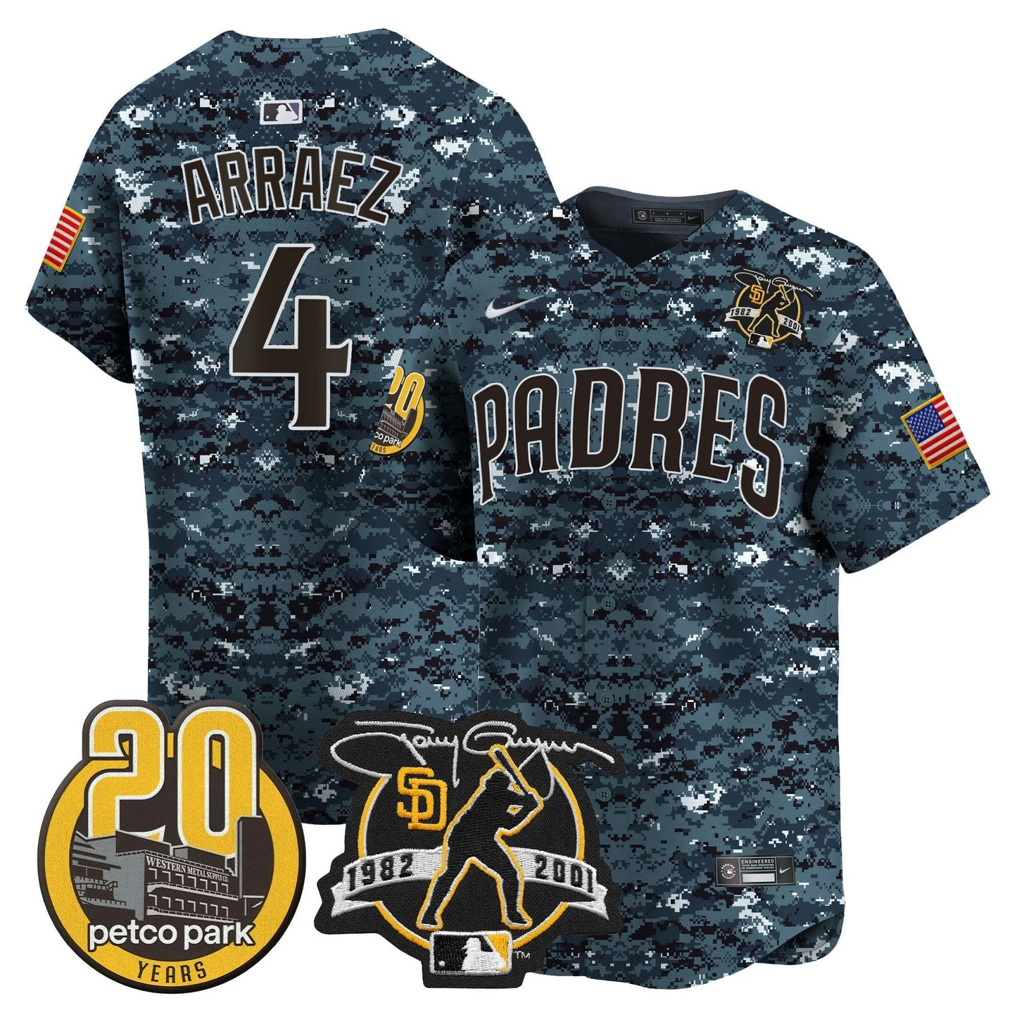 Camisa MLB Men’s Tony Gwynn & Petco Park 20th Patch USMC Vapor Premier Limited Jersey