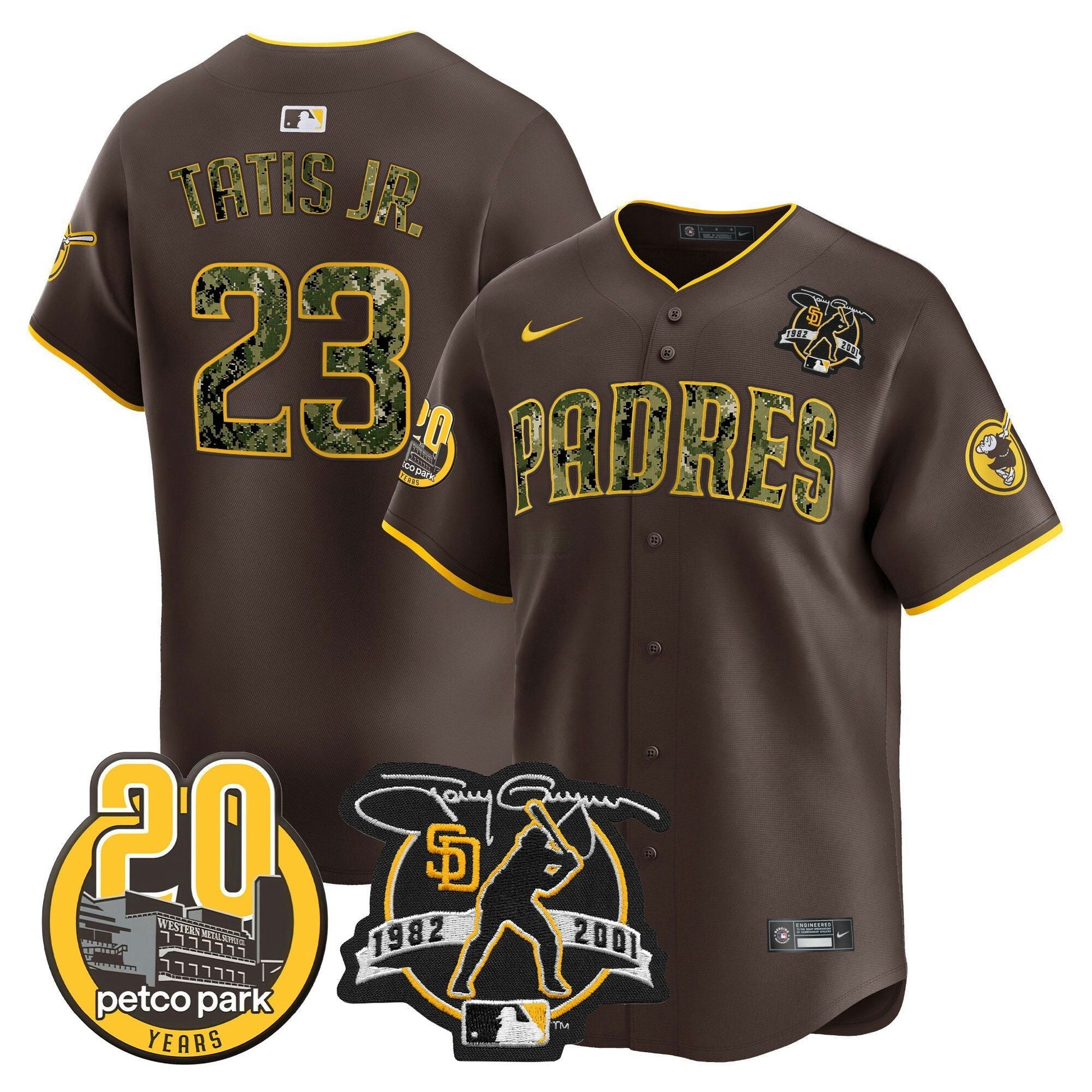 Camisa MLB Men’s Tony Gwynn & Petco Park 20th Patch USMC Vapor Premier Limited Jersey V2