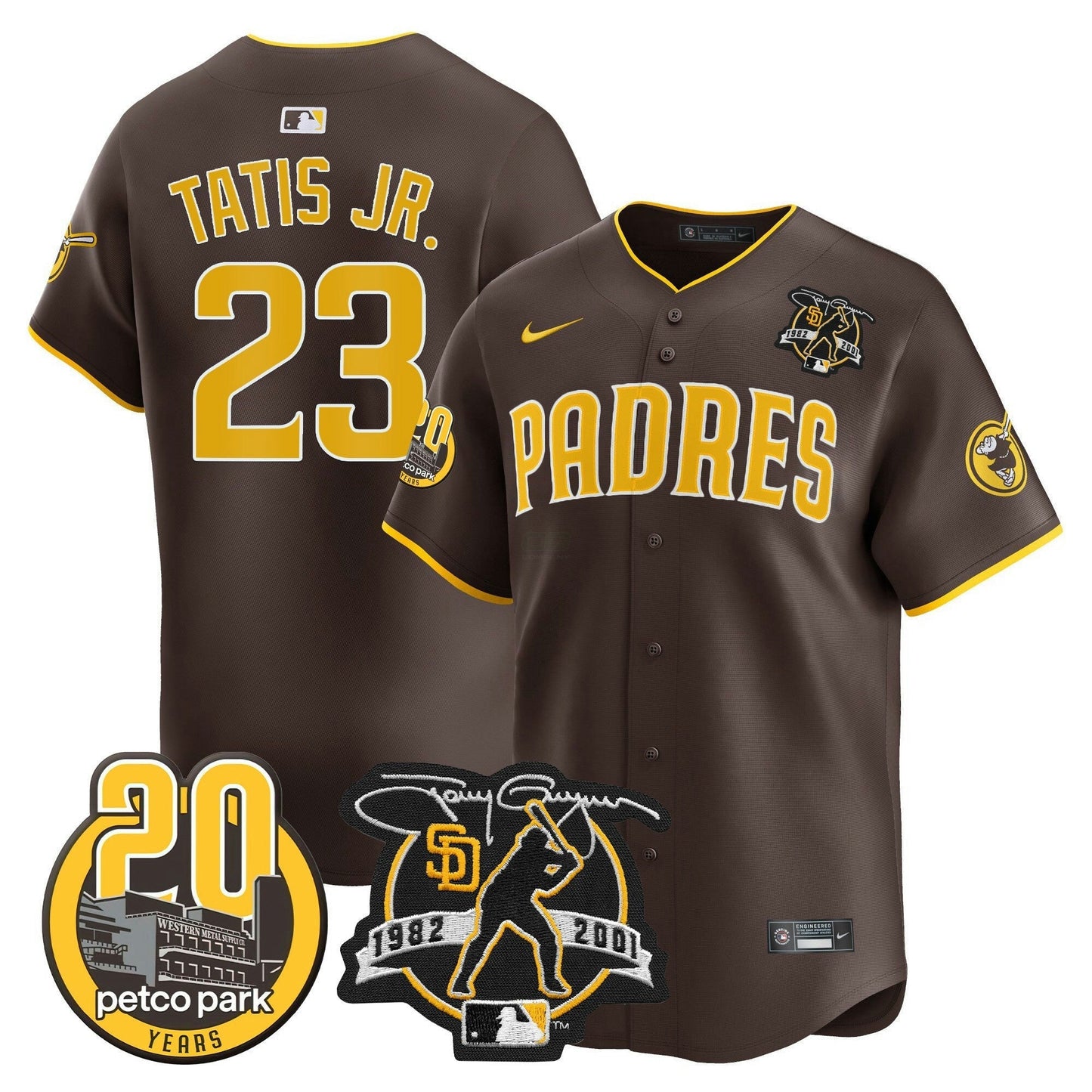 Camisa MLB Men’s Tony Gwynn & Petco Park 20th Patch Vapor Premier Limited Jersey