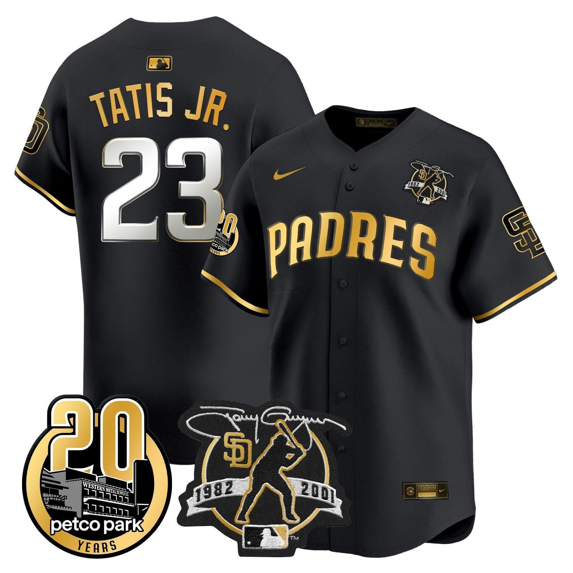 Camisa MLB Men’s Tony Gwynn & Petco Park 20th Patch Vapor Premier Limited Jersey