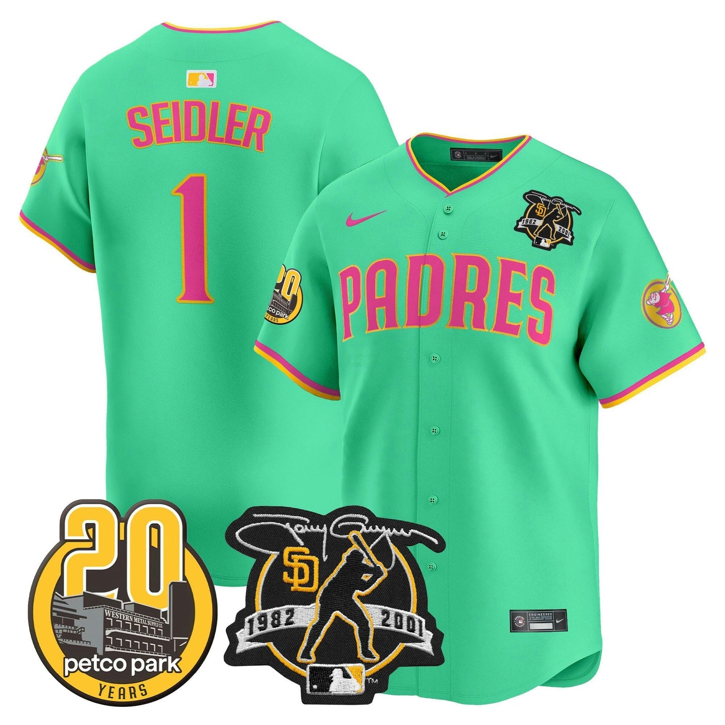 Camisa MLB Men’s Tony Gwynn & Petco Park 20th Patch Vapor Premier Limited Jersey V2