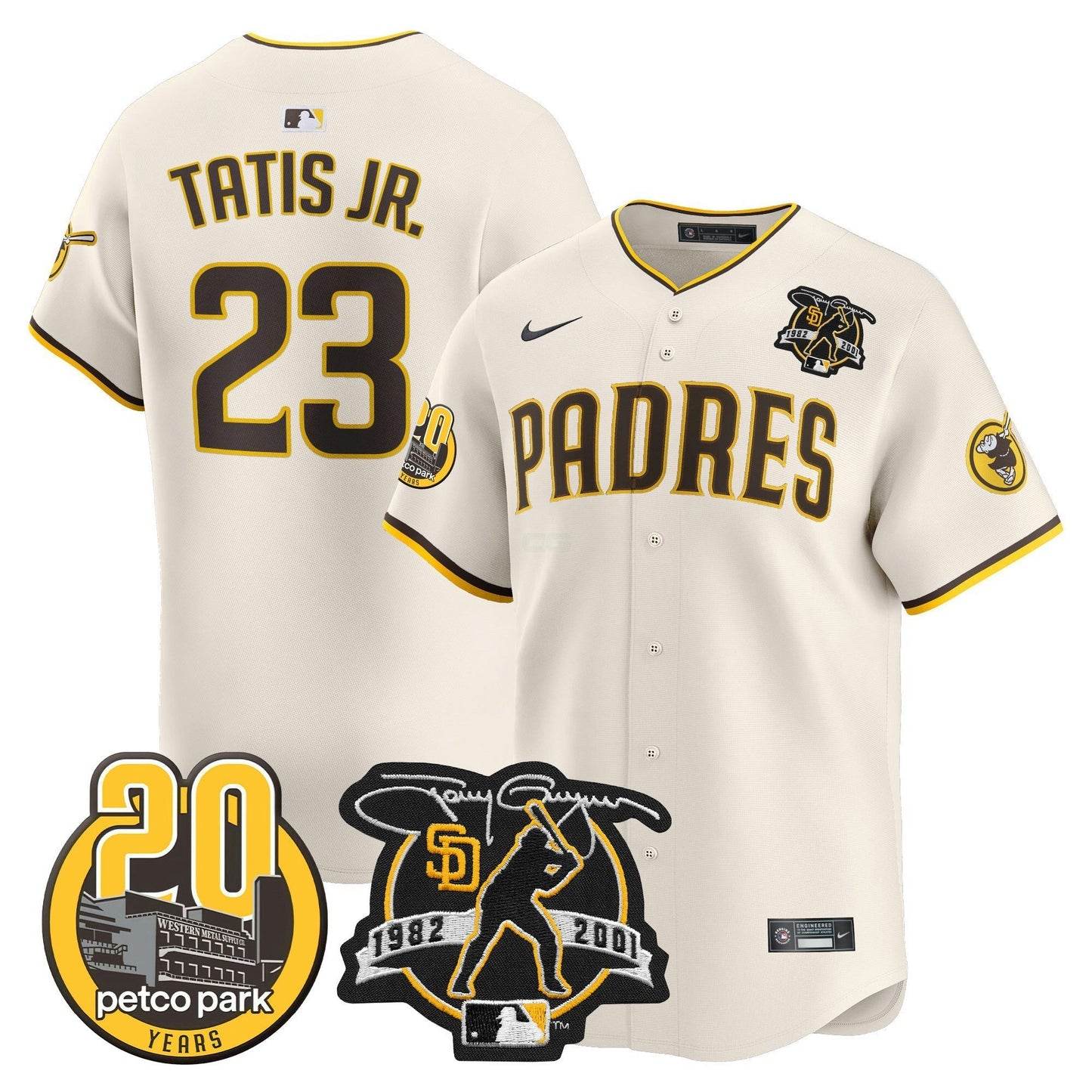Camisa MLB Men’s Tony Gwynn & Petco Park 20th Patch Vapor Premier Limited Jersey V2