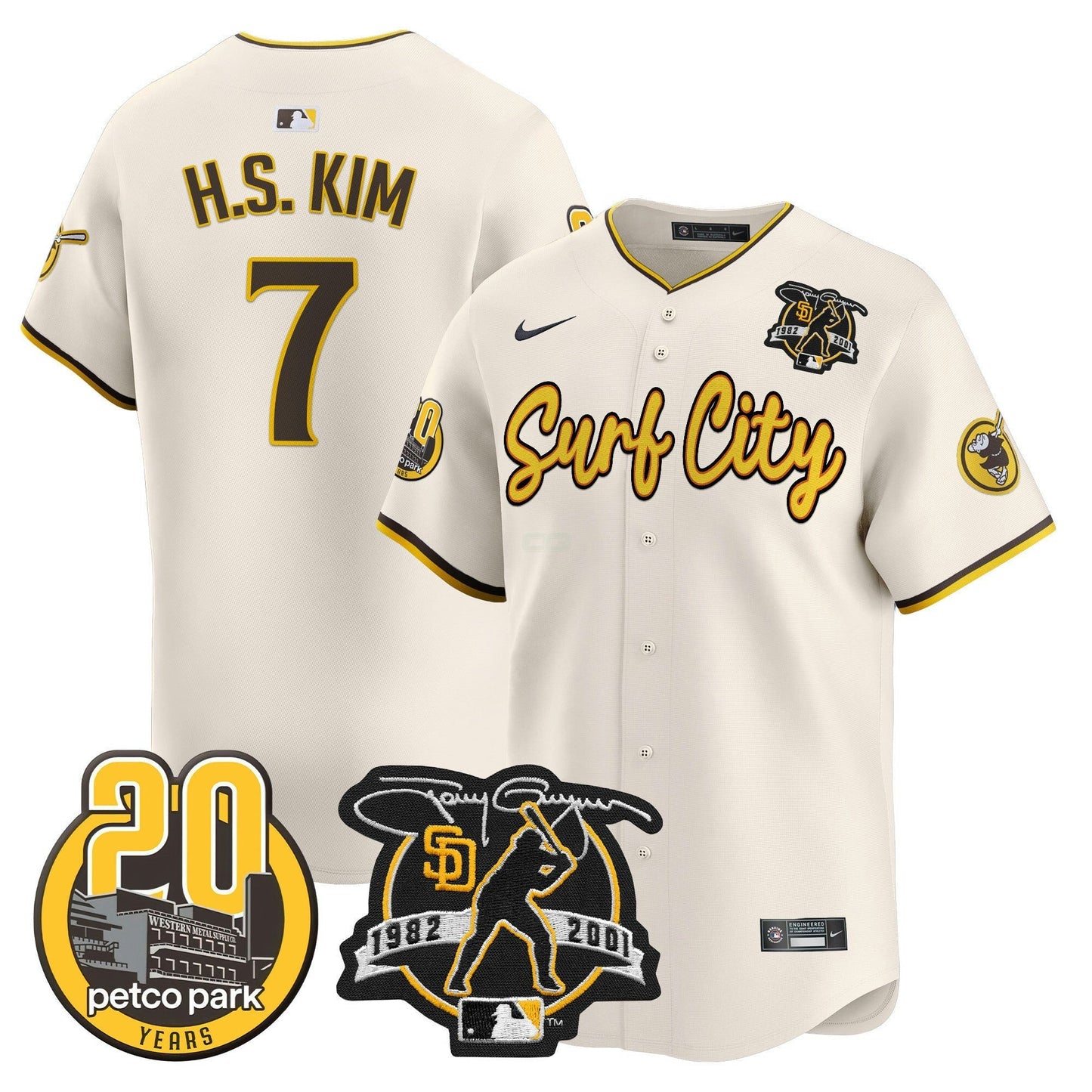 Camisa MLB Men’s Tony Gwynn & Petco Park 20th Patch Vapor Premier Limited Jersey V3