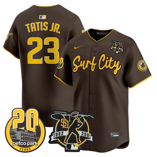 Camisa MLB Men’s Tony Gwynn & Petco Park 20th Patch Vapor Premier Limited Jersey V3