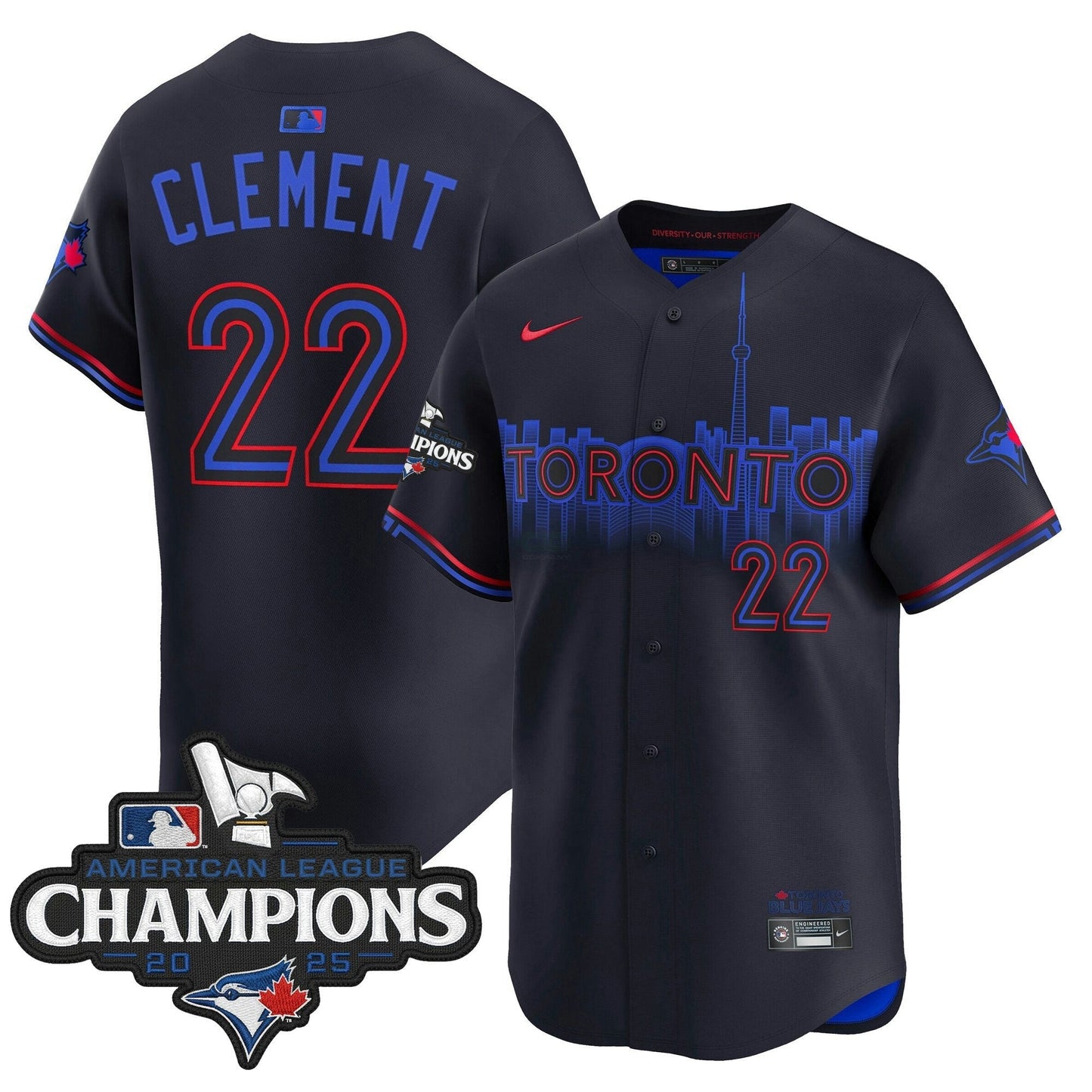 Camisa MLB Men’s Toronto 2025 American League Champions Vapor Premier Limited Jersey