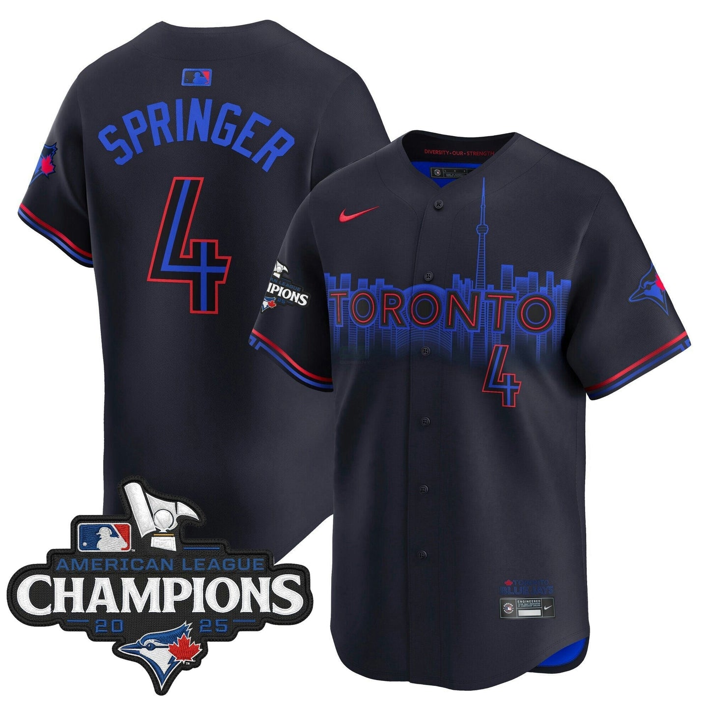 Camisa MLB Men’s Toronto 2025 American League Champions Vapor Premier Limited Jersey