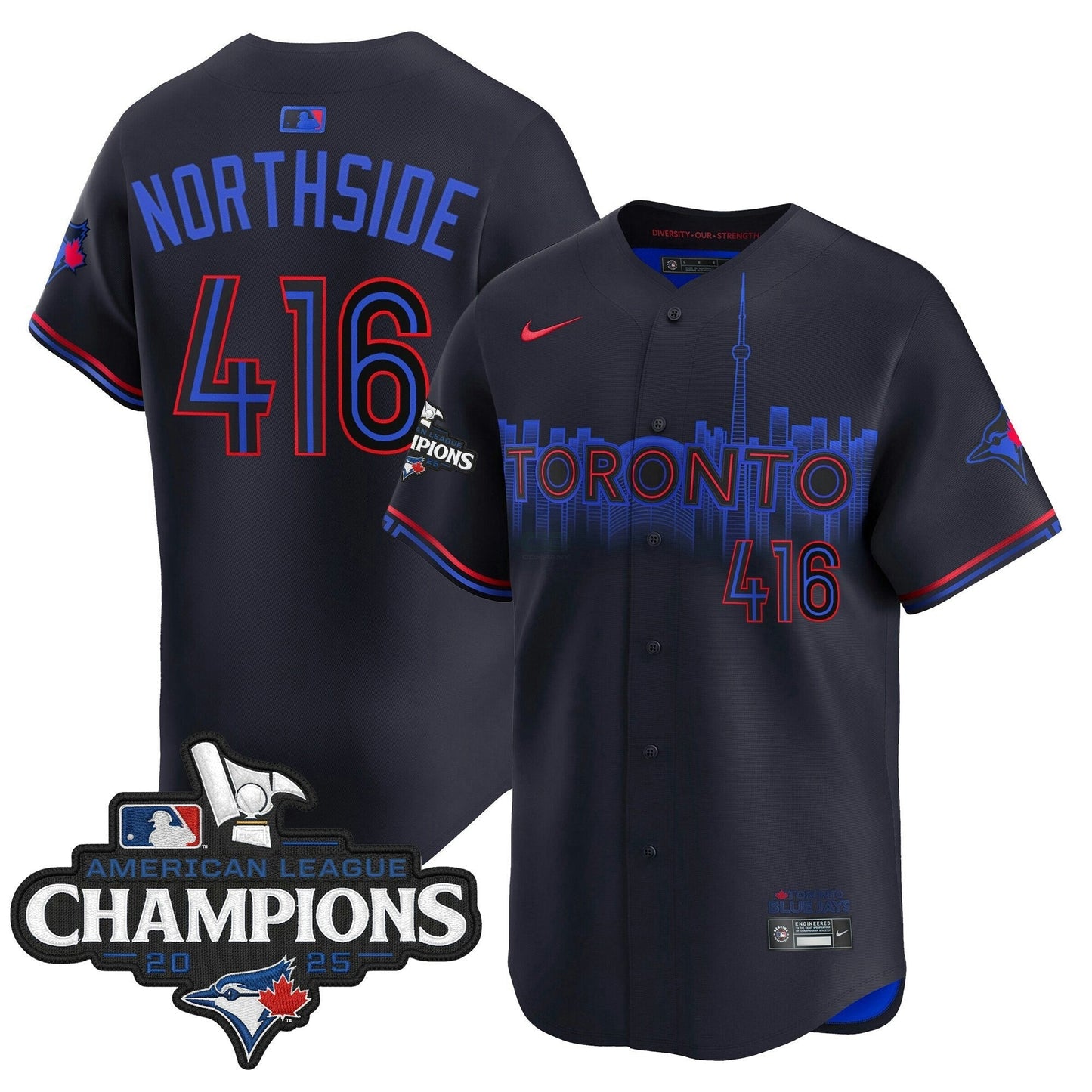Camisa MLB Men’s Toronto 2025 American League Champions Vapor Premier Limited Jersey