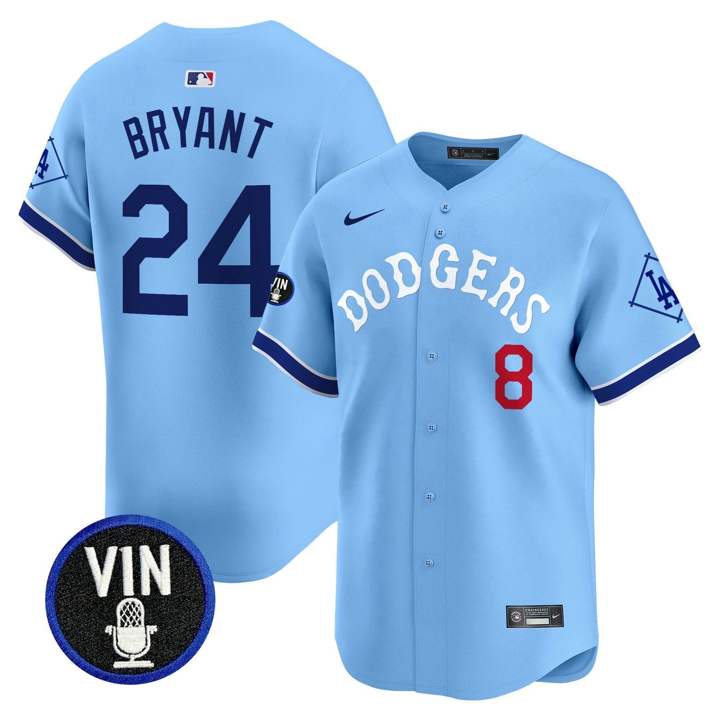 Camisa MLB Men’s Tribute Vin Scully Patch Vapor Premier Limited Jersey