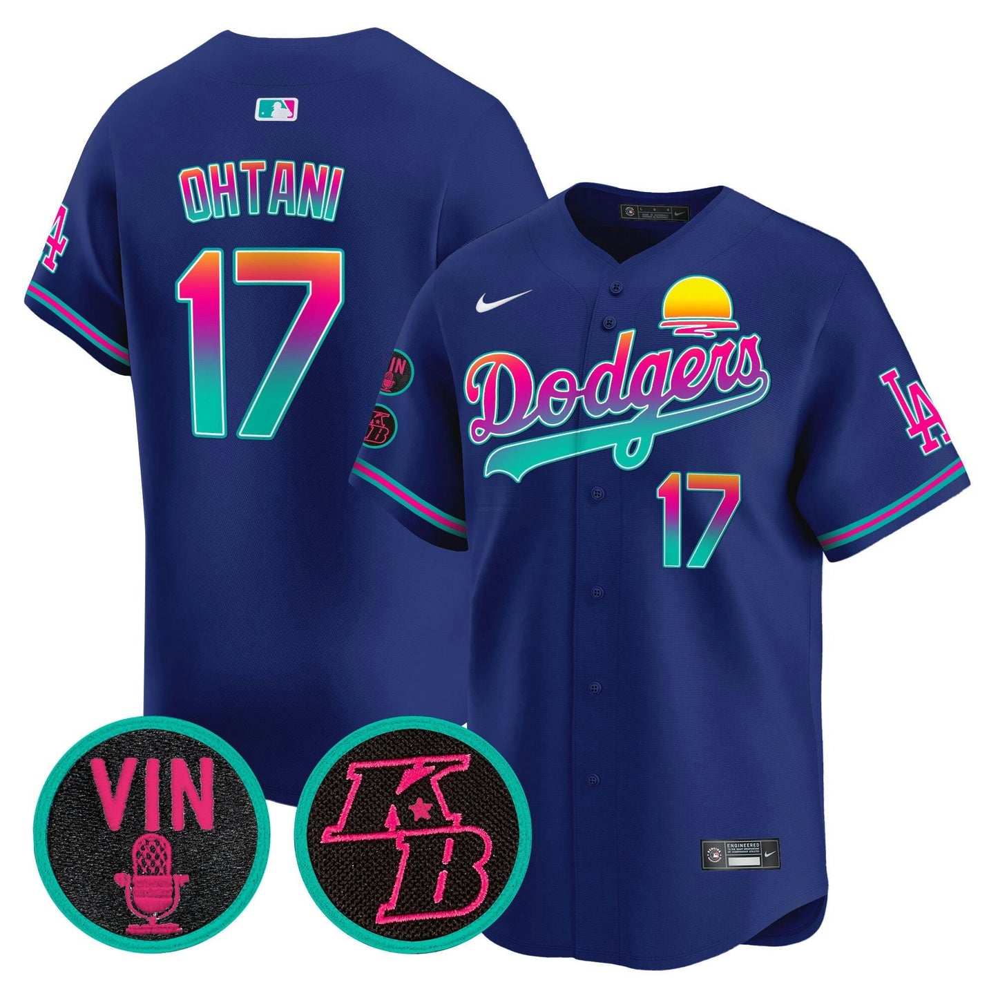 Camisa MLB Men’s Vin & Kobe Patch Dourada Trim Vapor Premier Limited Jersey