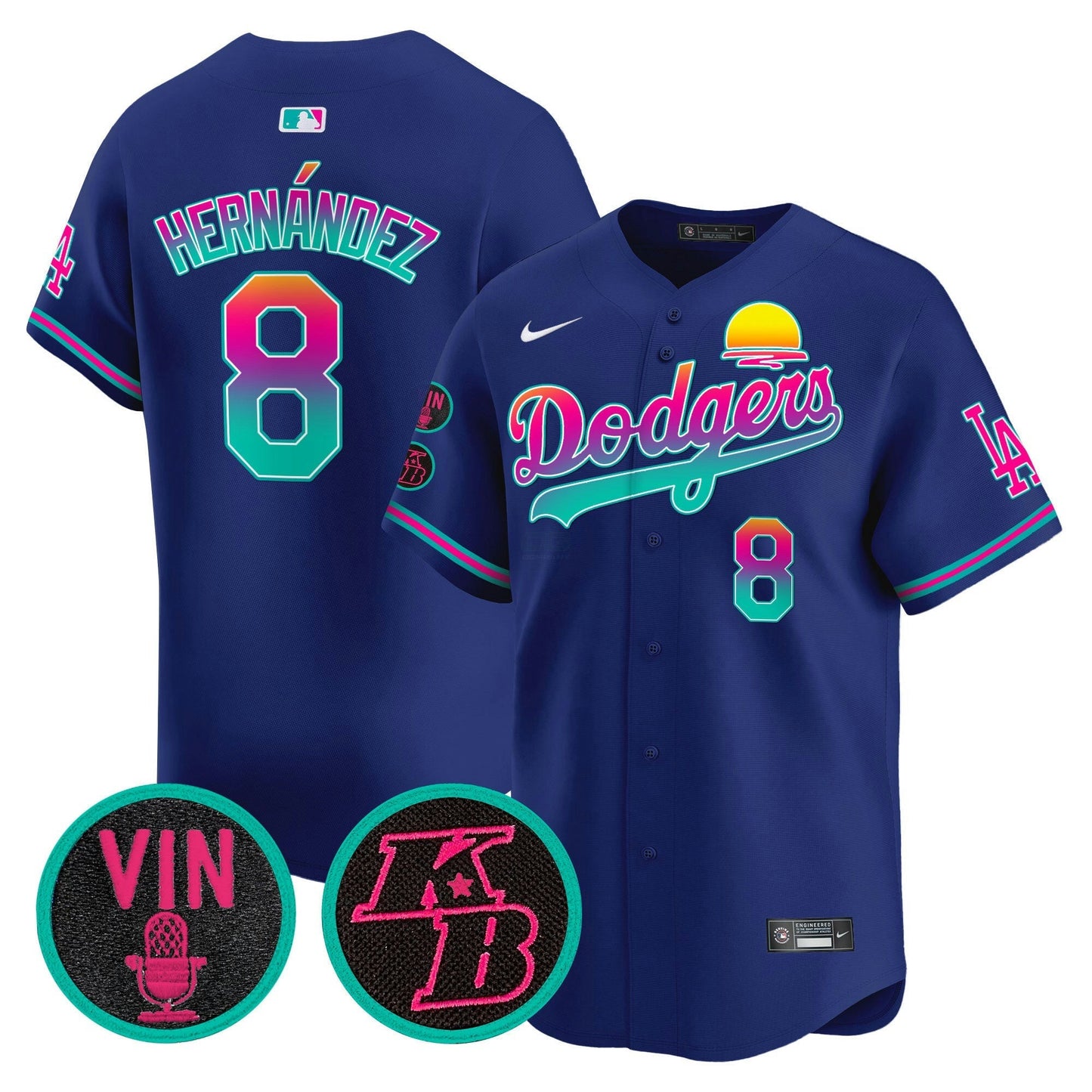 Camisa MLB Men’s Vin & Kobe Patch Dourada Trim Vapor Premier Limited Jersey