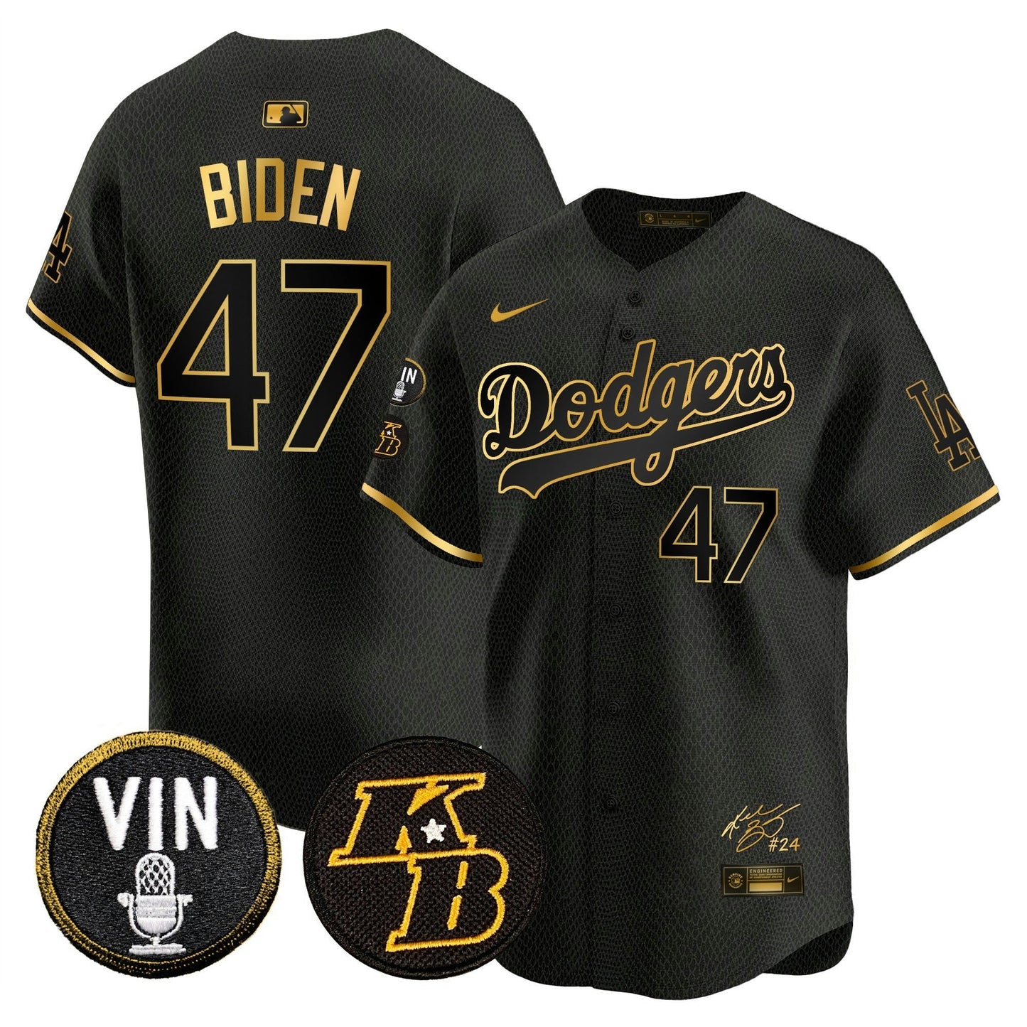 Camisa MLB Men’s Vin Patch & Kobe Bryant Signature Vapor Premier Limited Jersey