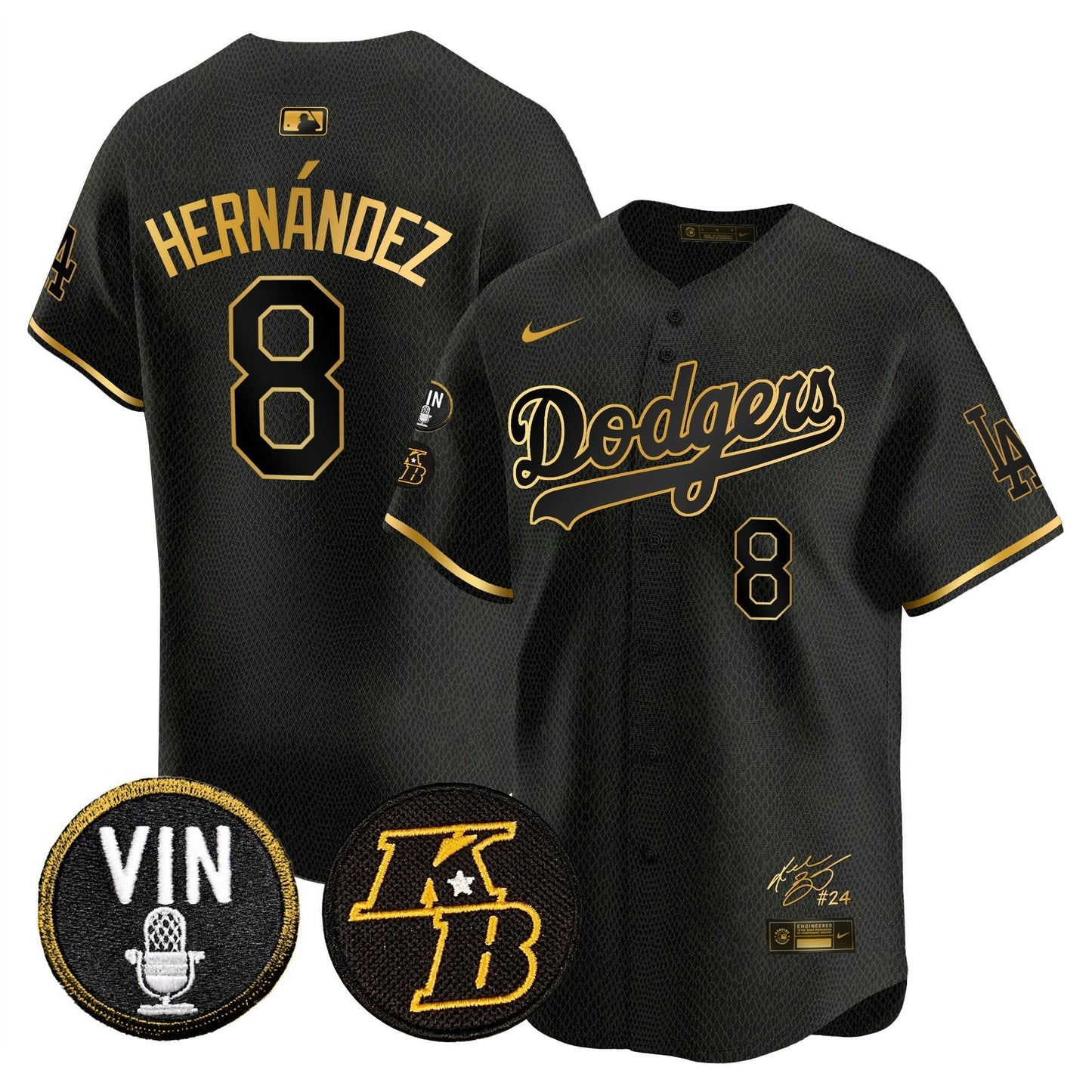 Camisa MLB Men’s Vin Patch & Kobe Bryant Signature Vapor Premier Limited Jersey