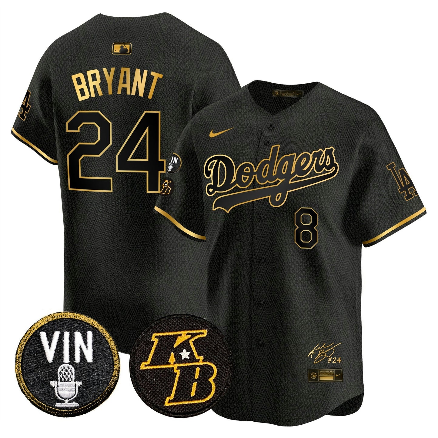 Camisa MLB Men’s Vin Patch & Kobe Bryant Signature Vapor Premier Limited Jersey