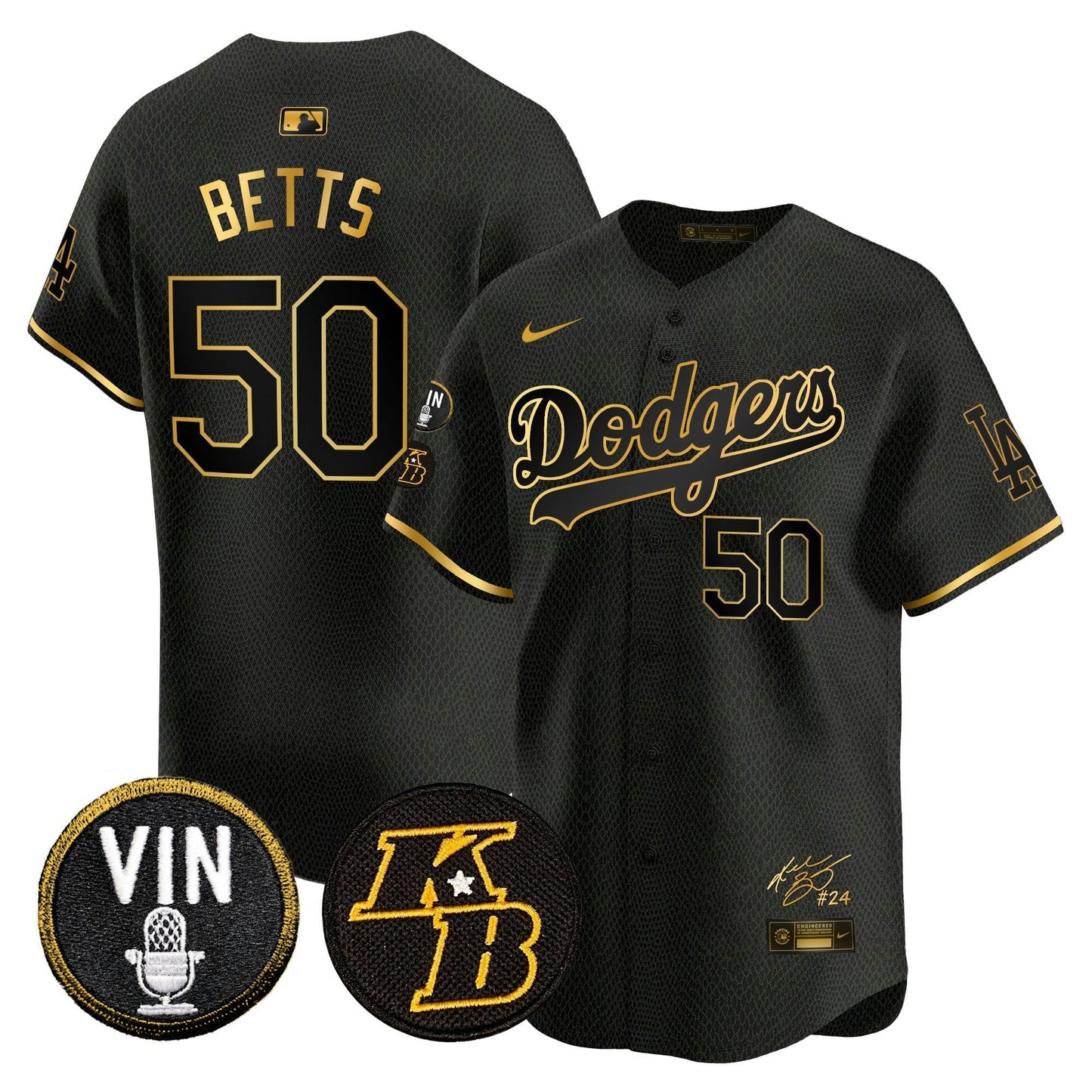 Camisa MLB Men’s Vin Patch & Kobe Bryant Signature Vapor Premier Limited Jersey