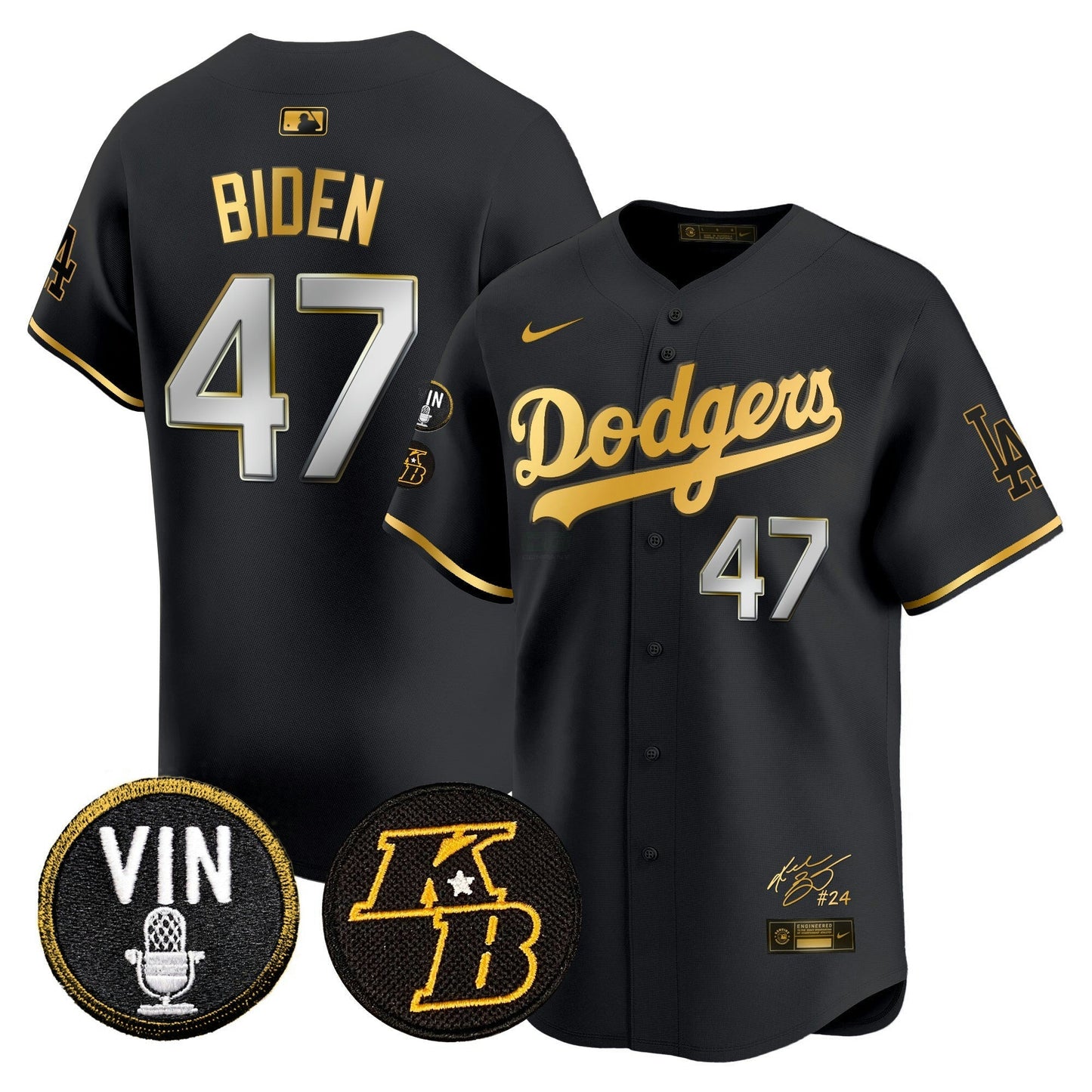 Camisa MLB Men’s Vin Patch & Kobe Bryant Signature Vapor Premier Limited Jersey