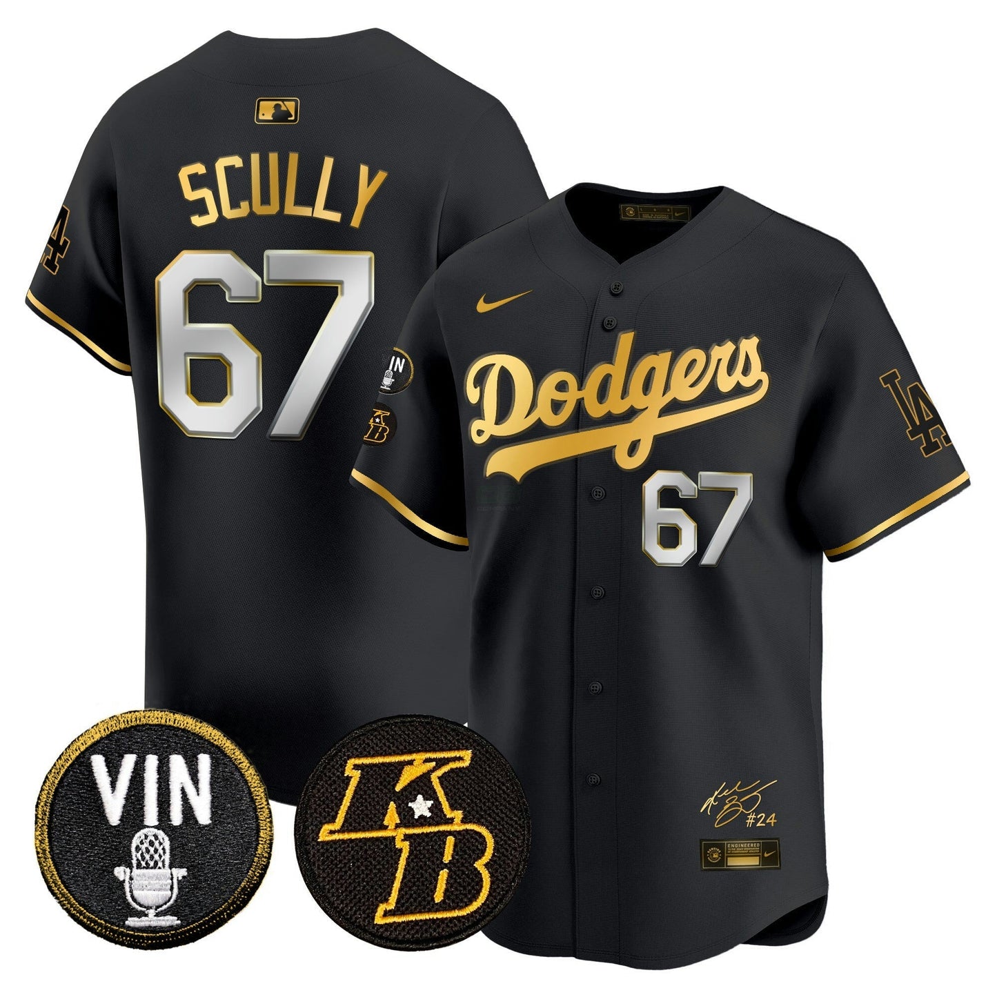 Camisa MLB Men’s Vin Patch & Kobe Bryant Signature Vapor Premier Limited Jersey