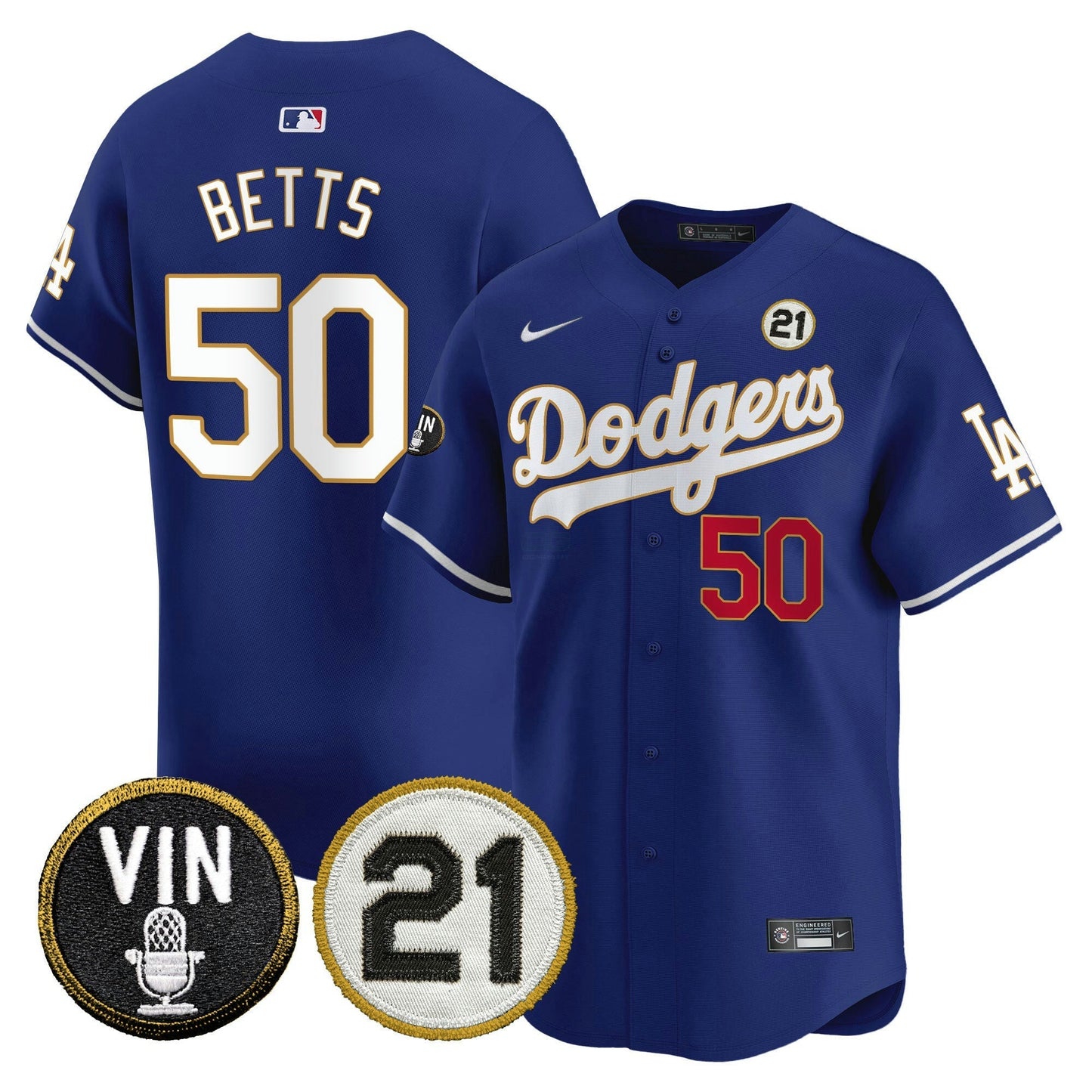 Camisa MLB Men’s Vin & Roberto Patch Dourada Trim Vapor Premier Limited Jersey