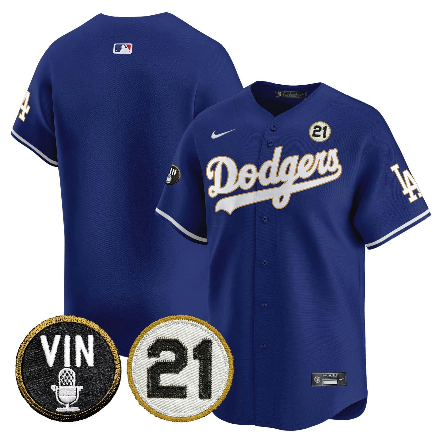 Camisa MLB Men’s Vin & Roberto Patch Dourada Trim Vapor Premier Limited Jersey