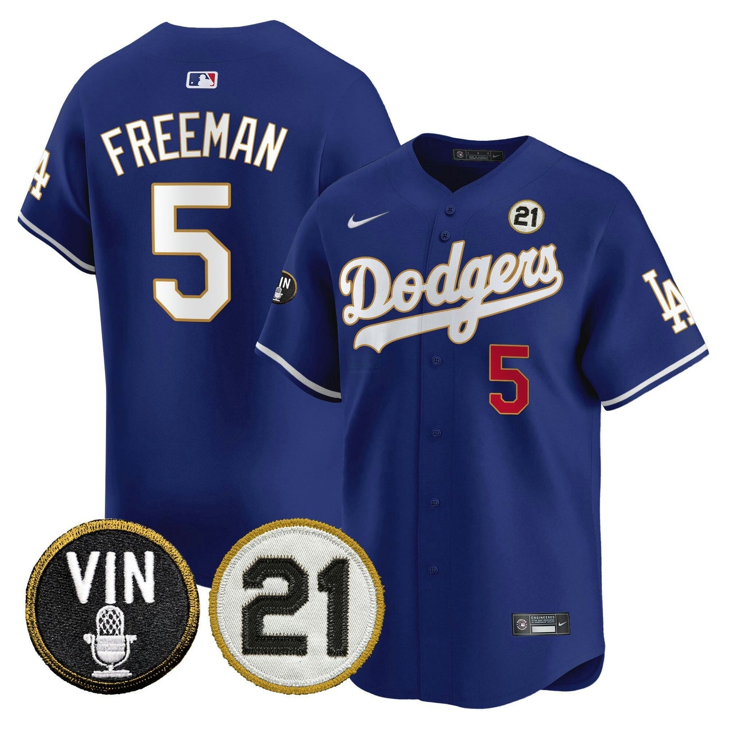 Camisa MLB Men’s Vin & Roberto Patch Dourada Trim Vapor Premier Limited Jersey