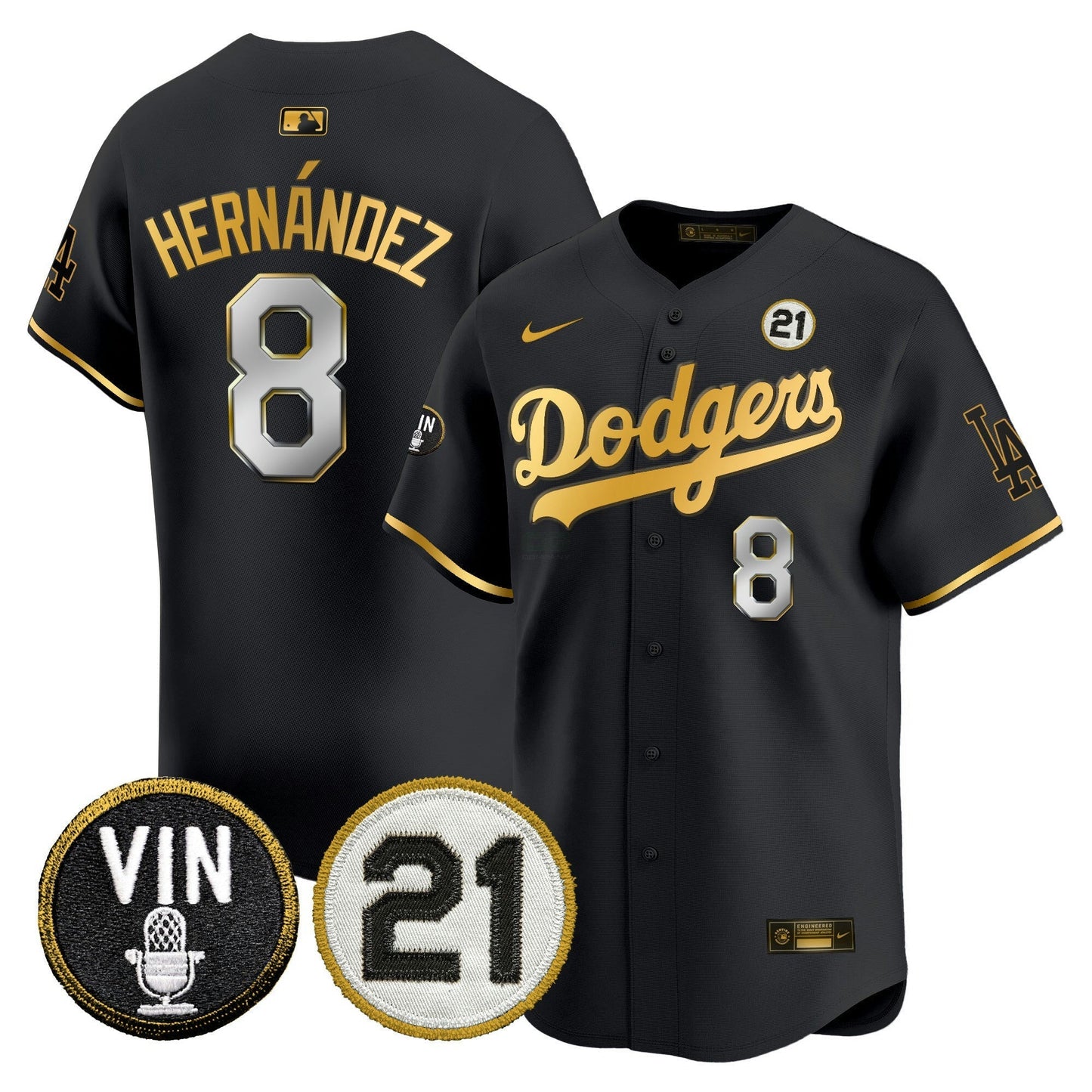 Camisa MLB Men’s Vin & Roberto Patch Dourada Trim Vapor Premier Limited Jersey