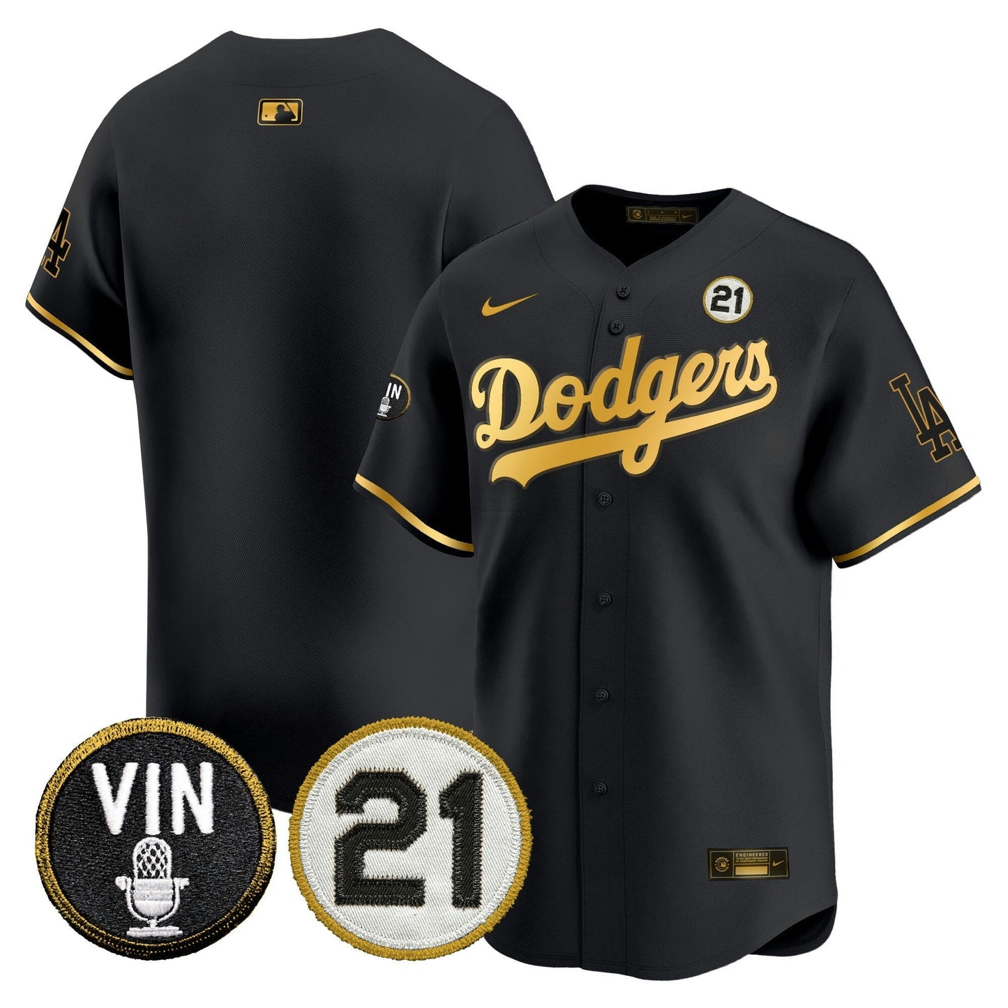 Camisa MLB Men’s Vin & Roberto Patch Dourada Trim Vapor Premier Limited Jersey