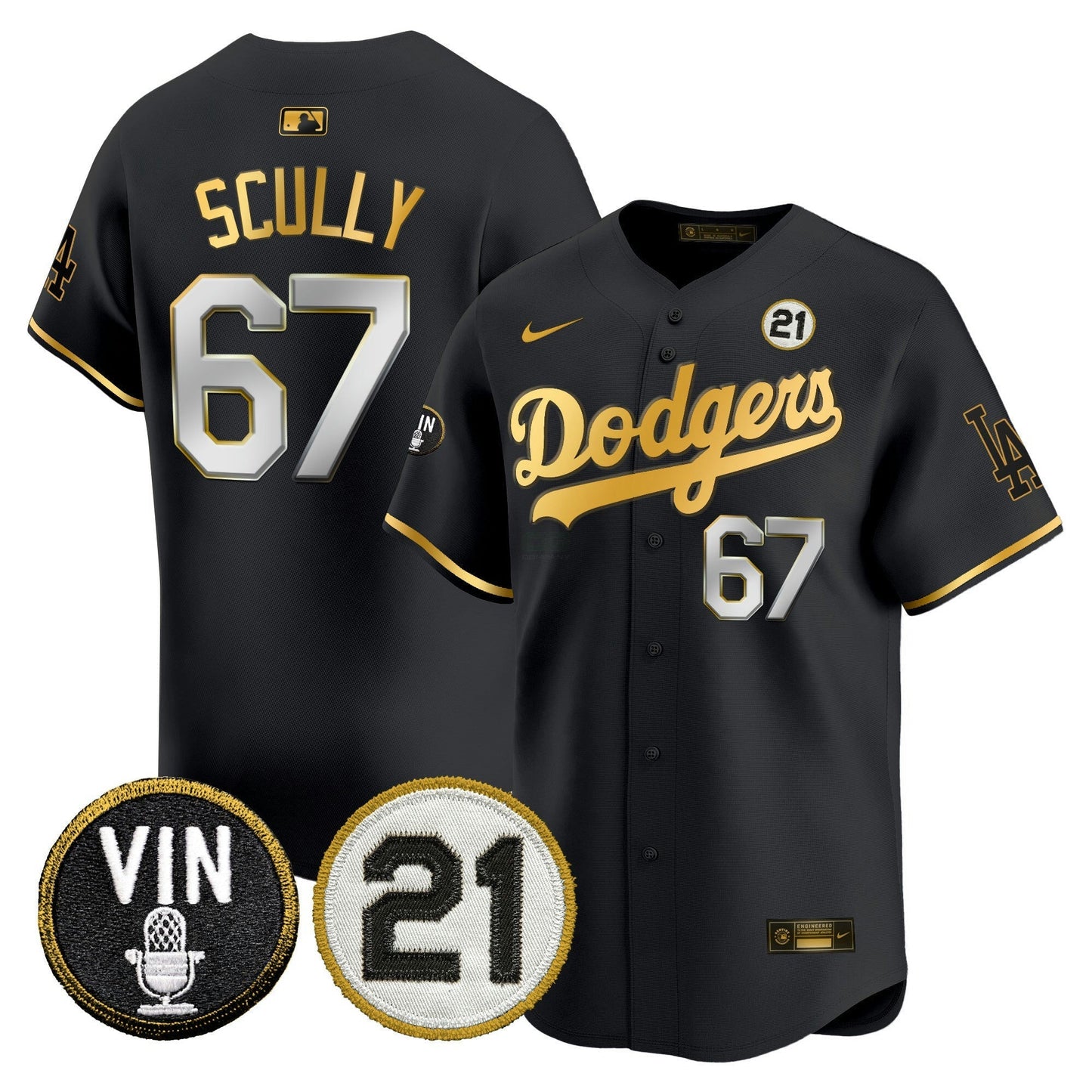 Camisa MLB Men’s Vin & Roberto Patch Dourada Trim Vapor Premier Limited Jersey