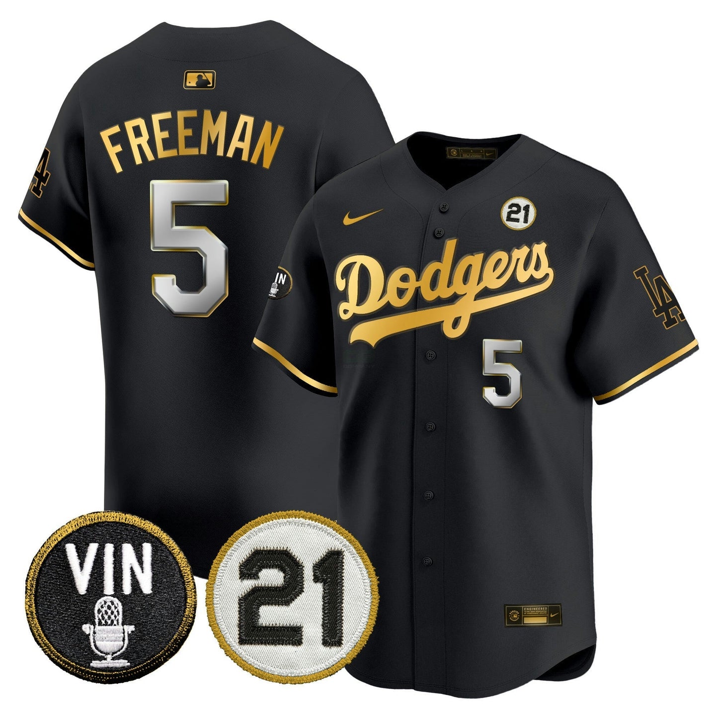 Camisa MLB Men’s Vin & Roberto Patch Dourada Trim Vapor Premier Limited Jersey