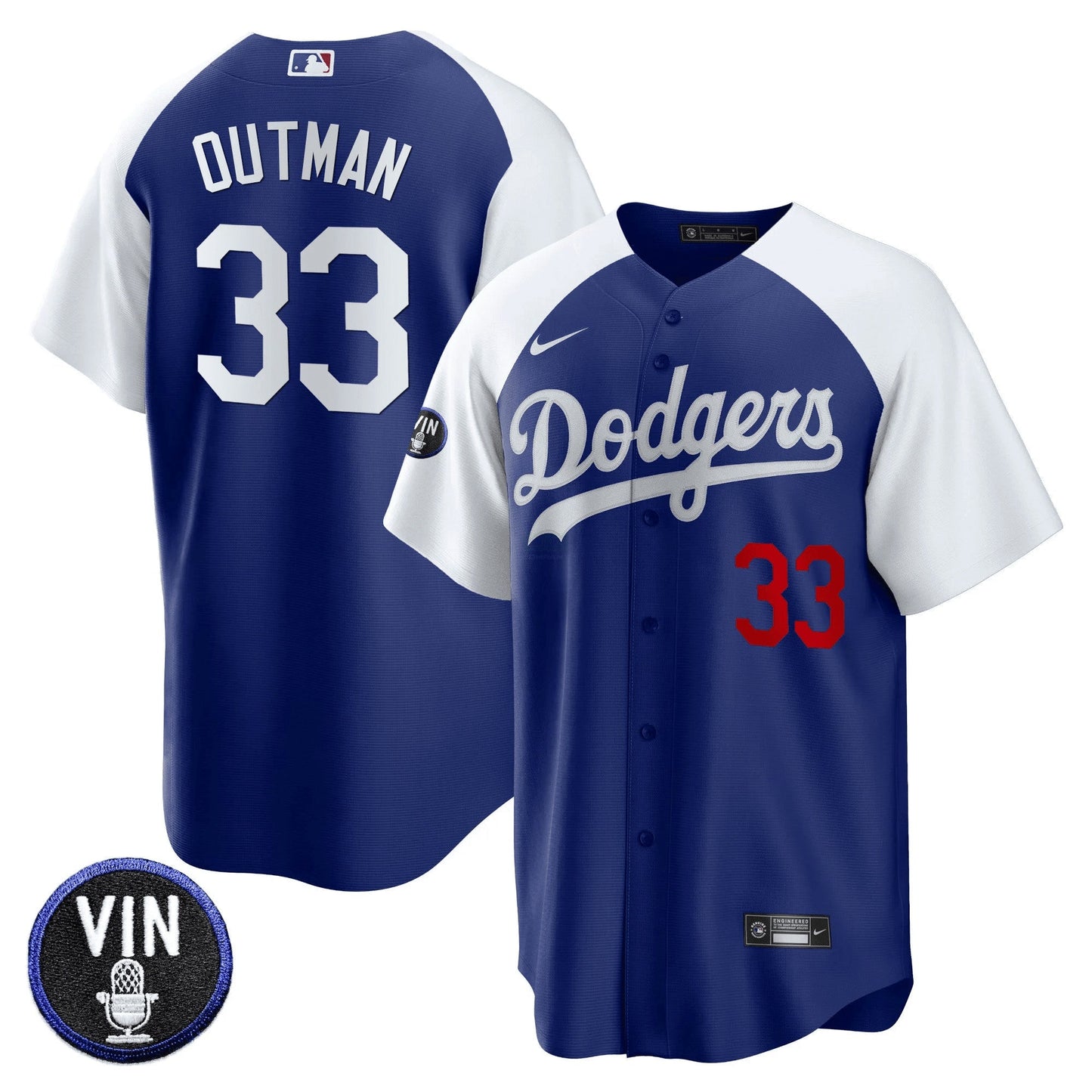 Camisa MLB Men’s Vin Scully Patch Cool Base Jersey