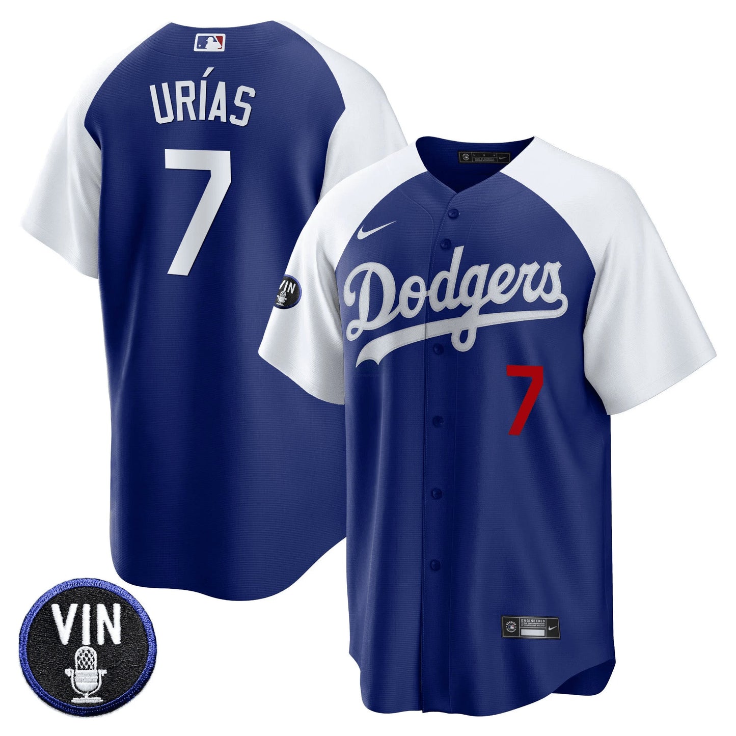 Camisa MLB Men’s Vin Scully Patch Cool Base Jersey