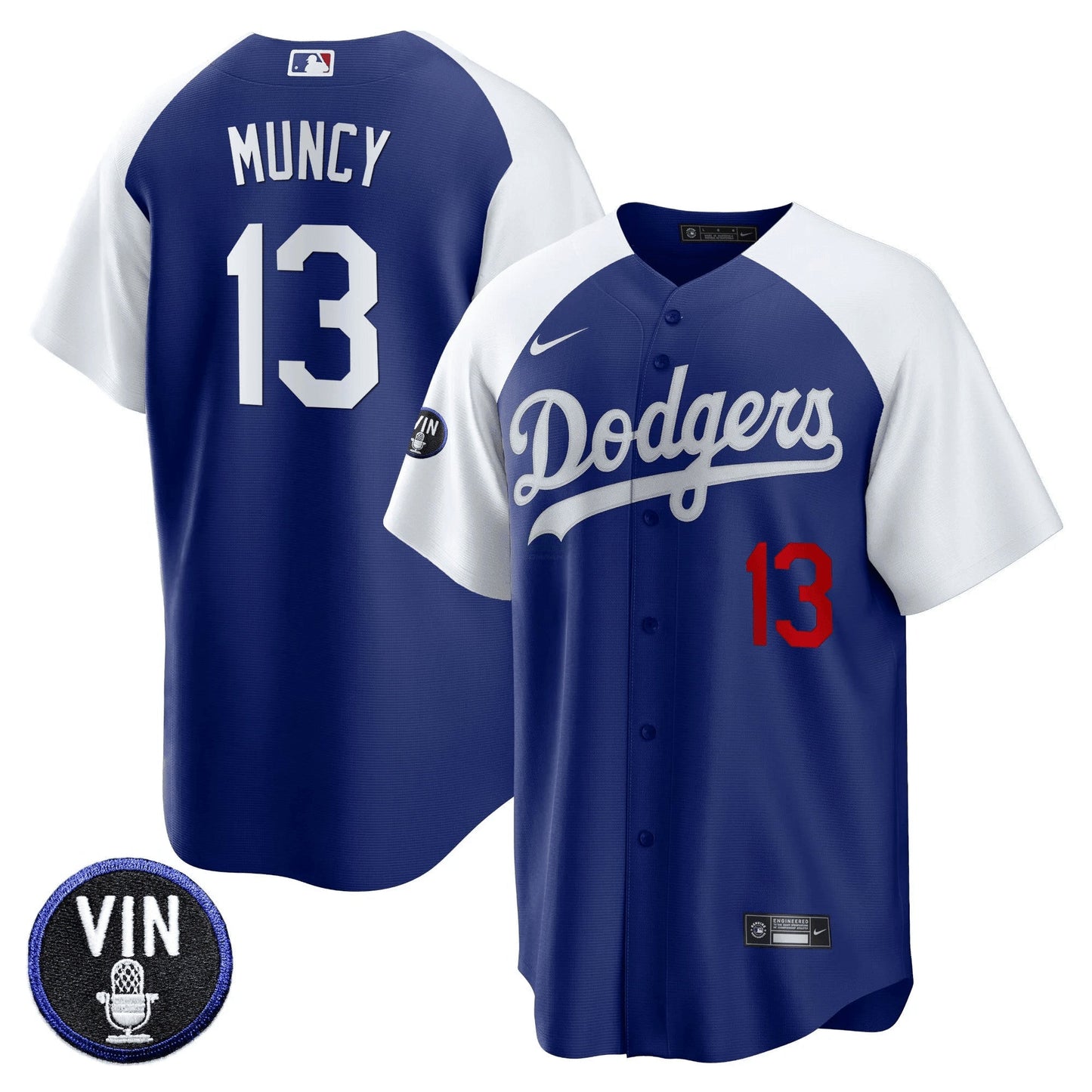 Camisa MLB Men’s Vin Scully Patch Cool Base Jersey