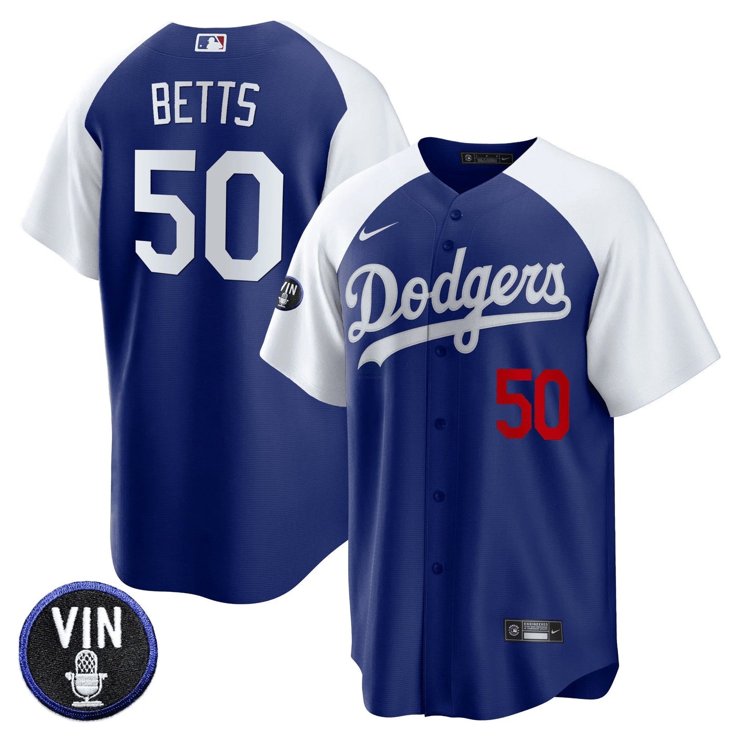 Camisa MLB Men’s Vin Scully Patch Cool Base Jersey