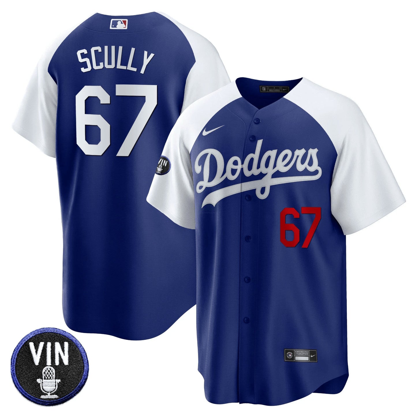 Camisa MLB Men’s Vin Scully Patch Cool Base Jersey