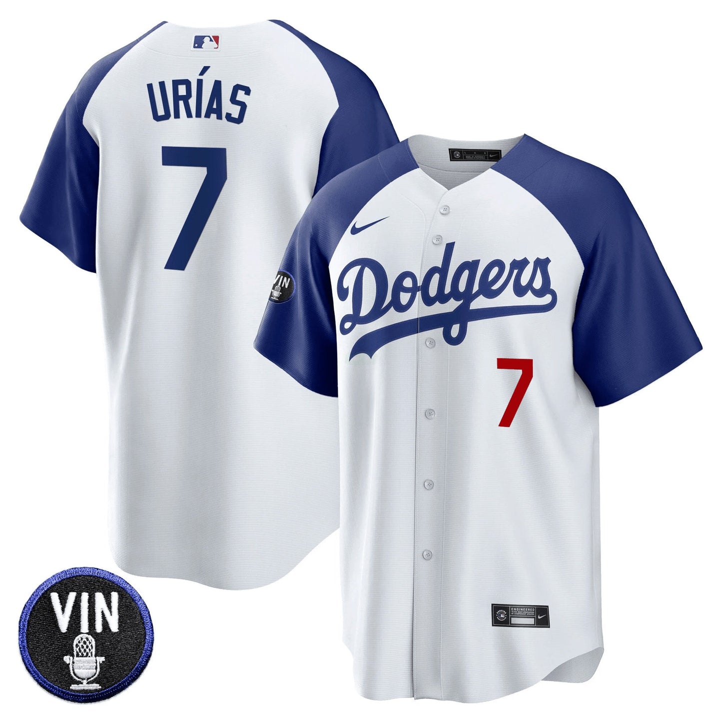 Camisa MLB Men’s Vin Scully Patch Cool Base Jersey