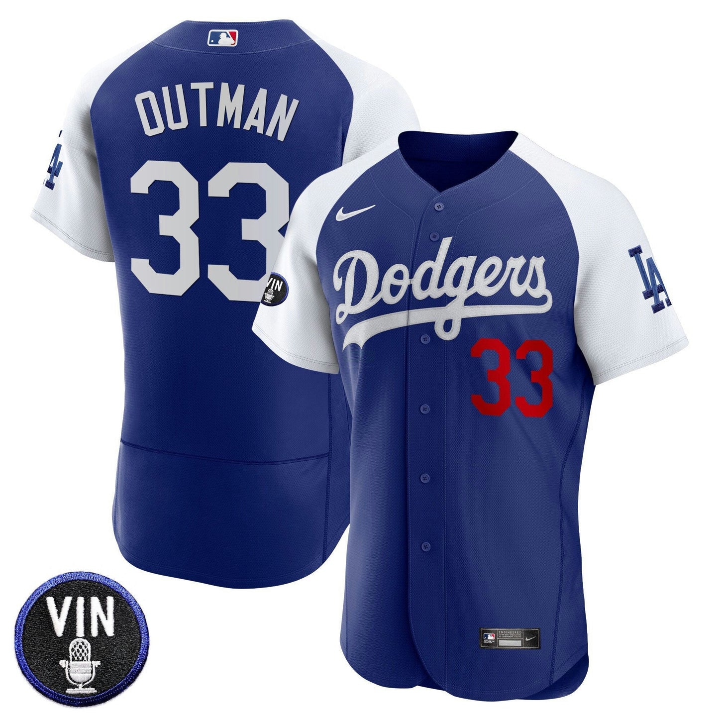 Camisa MLB Men’s Vin Scully Patch Flex Base Jersey