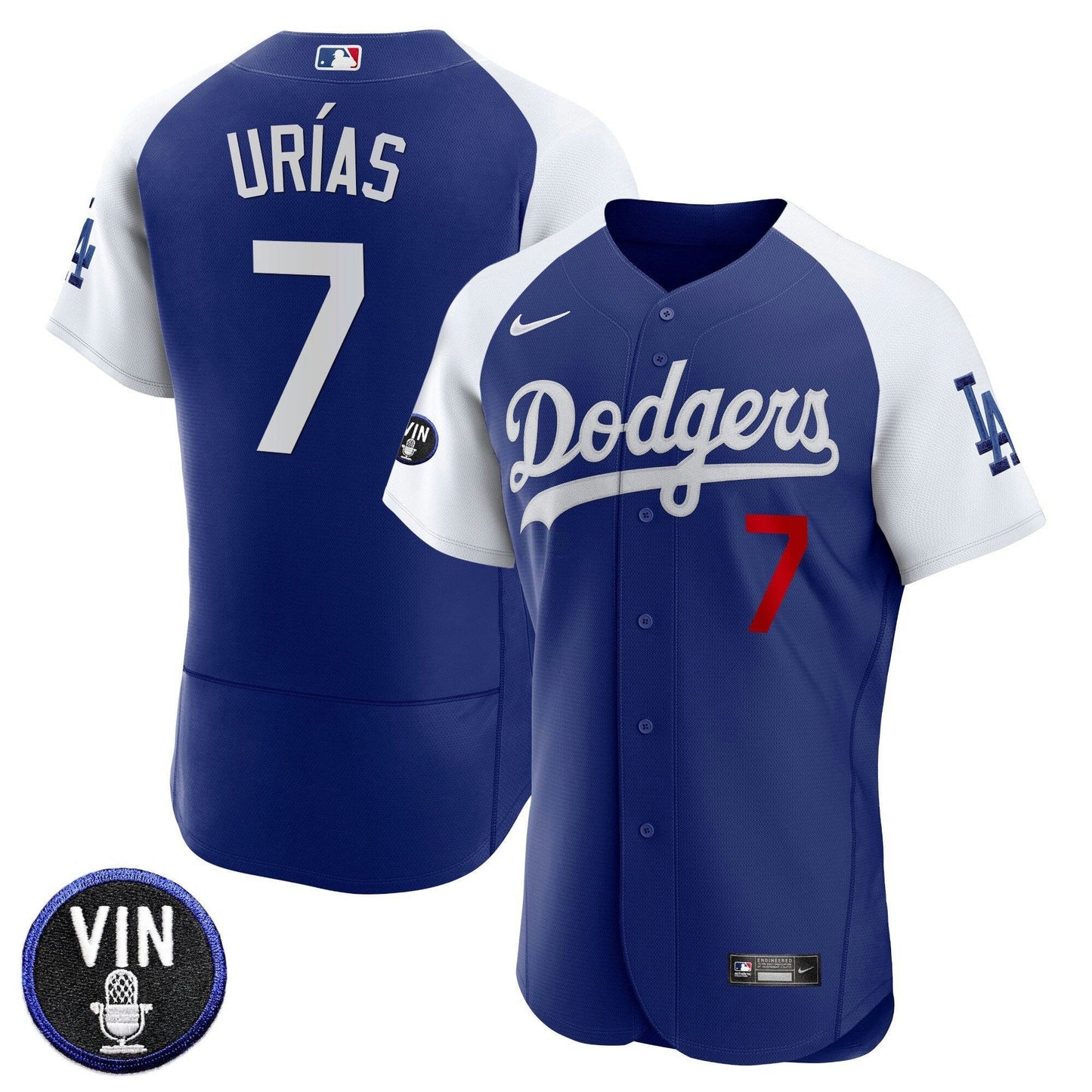 Camisa MLB Men’s Vin Scully Patch Flex Base Jersey