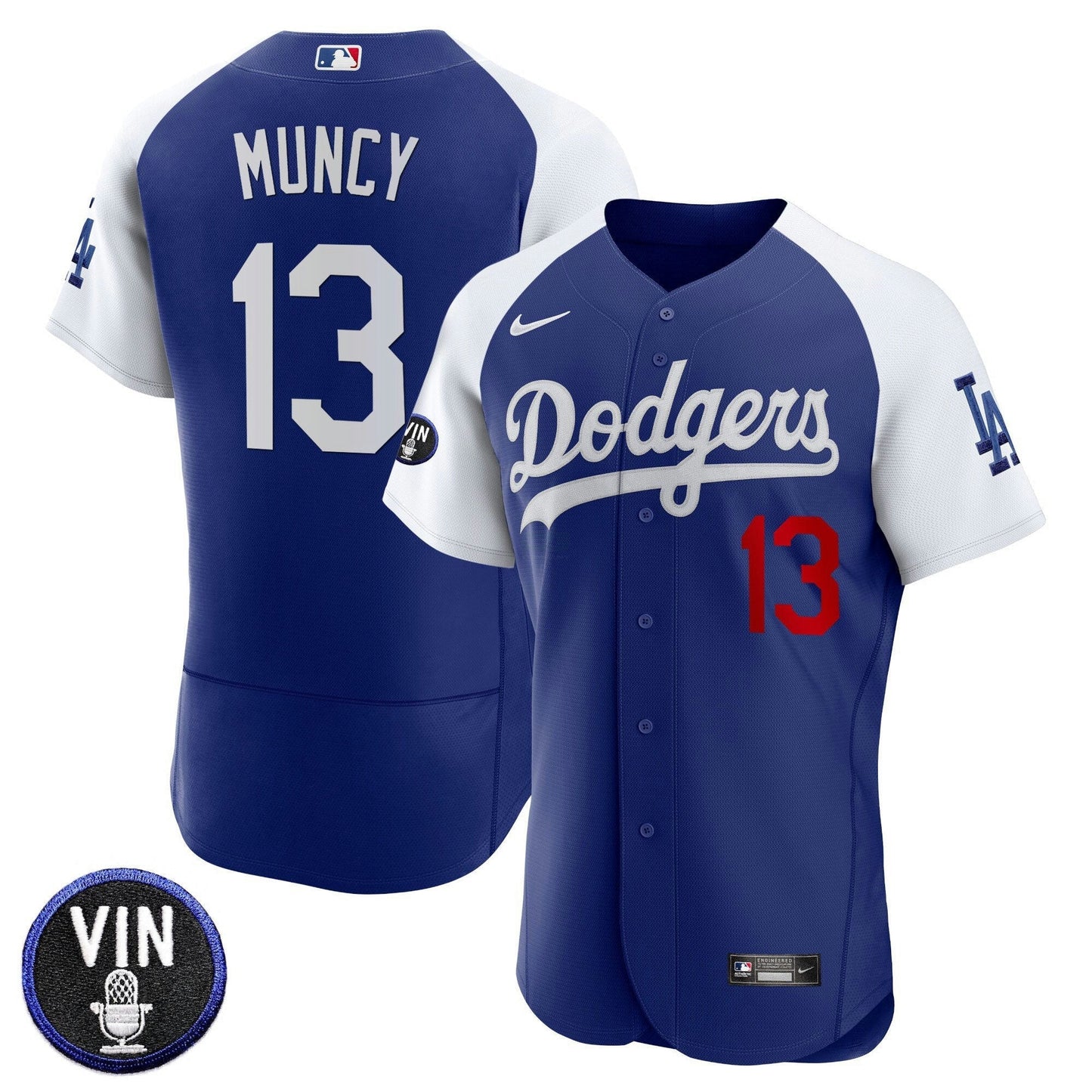 Camisa MLB Men’s Vin Scully Patch Flex Base Jersey