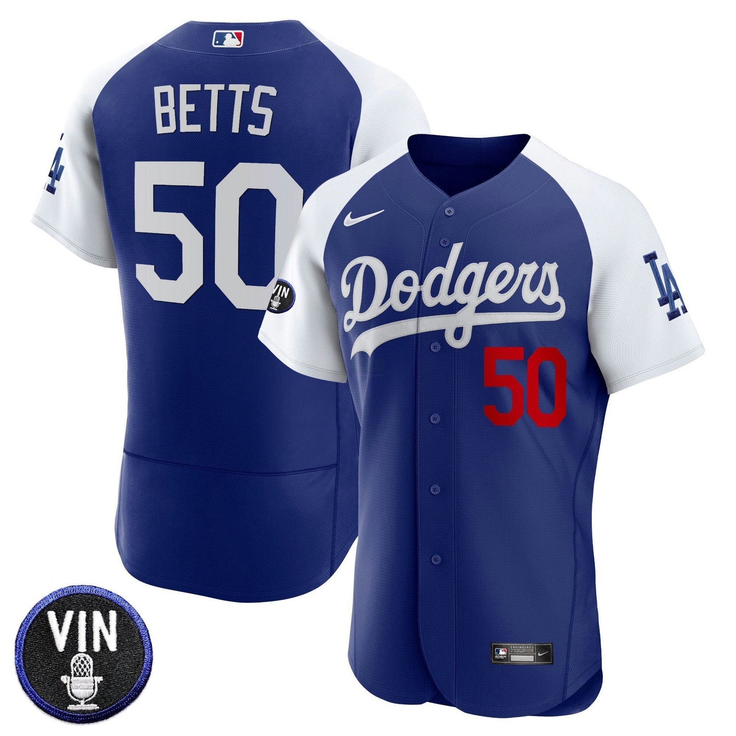 Camisa MLB Men’s Vin Scully Patch Flex Base Jersey