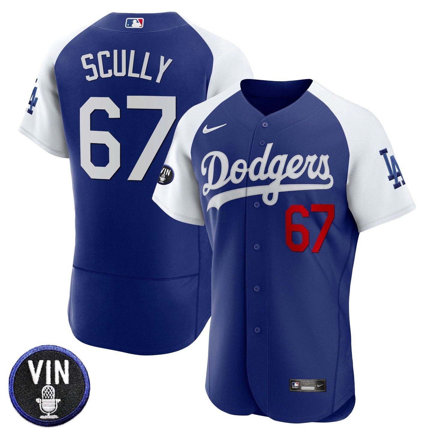 Camisa MLB Men’s Vin Scully Patch Flex Base Jersey
