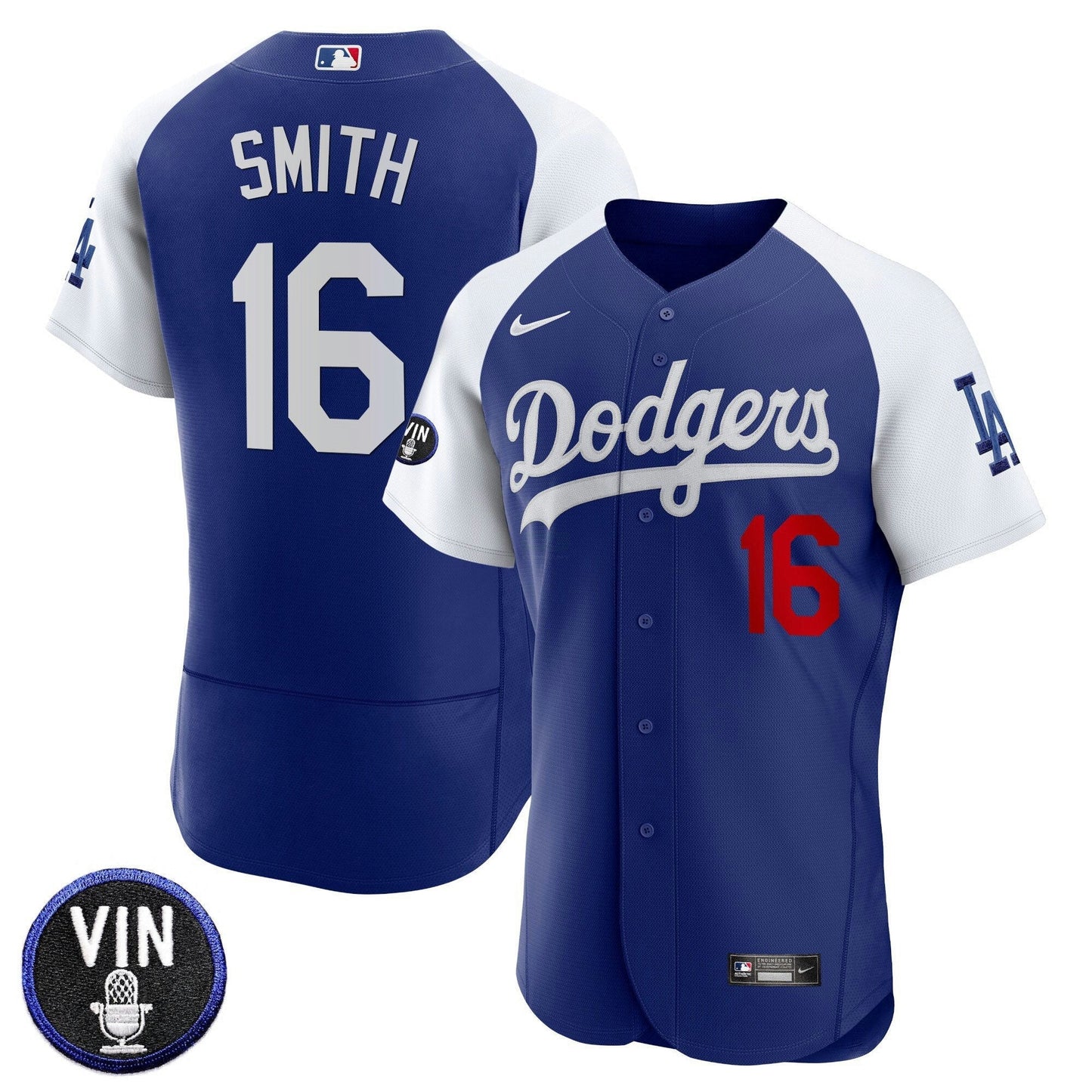 Camisa MLB Men’s Vin Scully Patch Flex Base Jersey