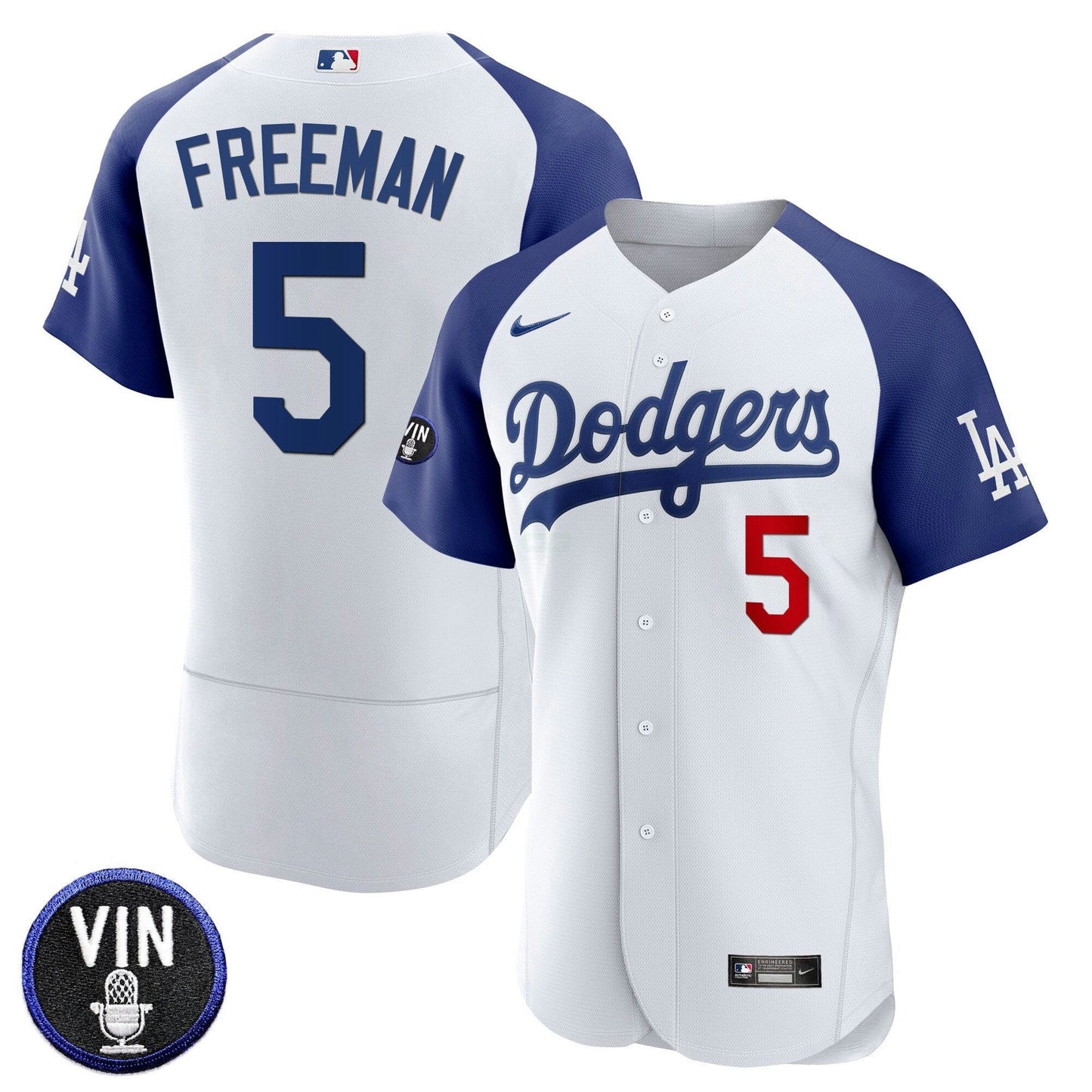 Camisa MLB Men’s Vin Scully Patch Flex Base Jersey