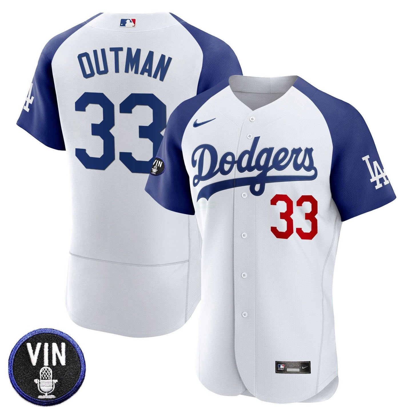 Camisa MLB Men’s Vin Scully Patch Flex Base Jersey