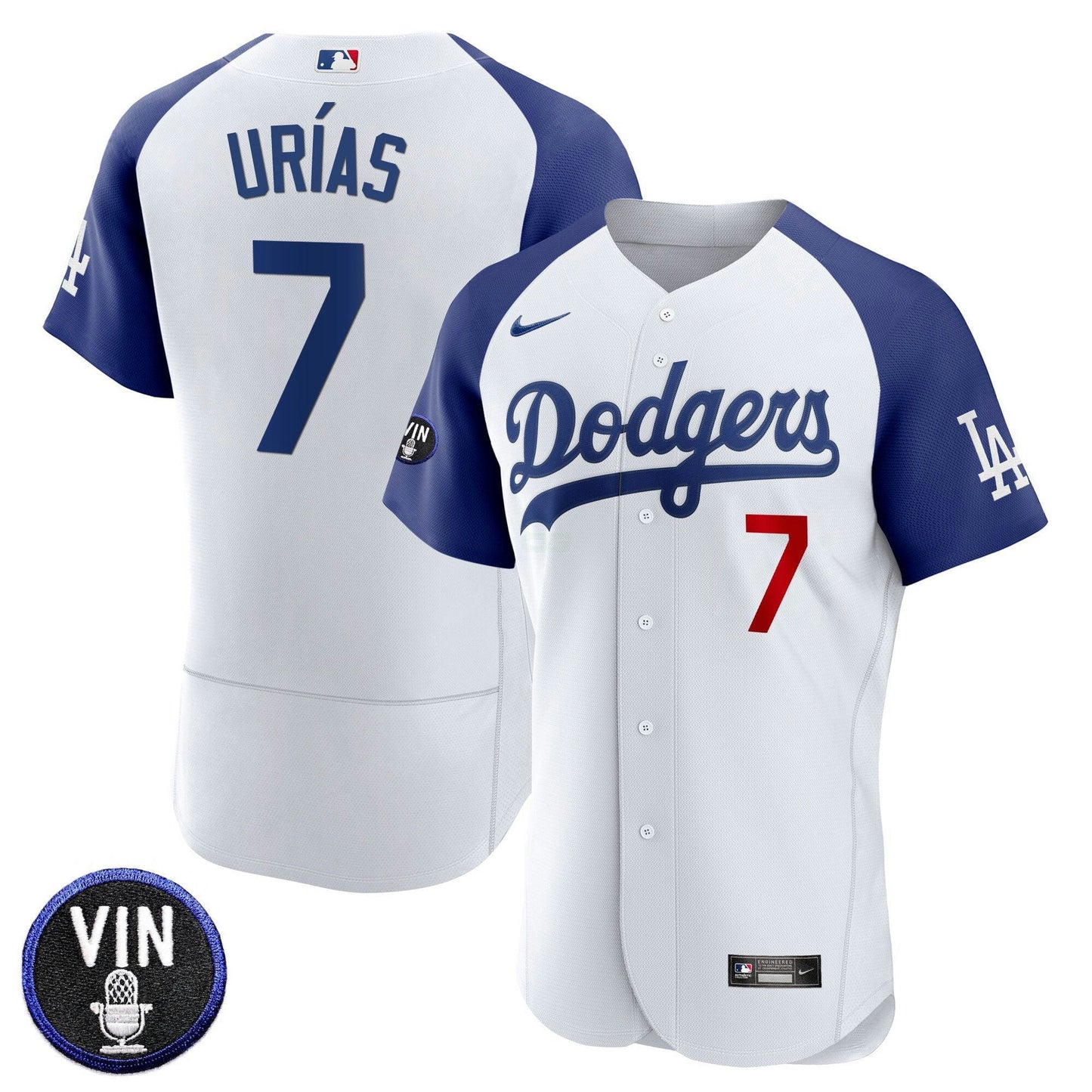 Camisa MLB Men’s Vin Scully Patch Flex Base Jersey