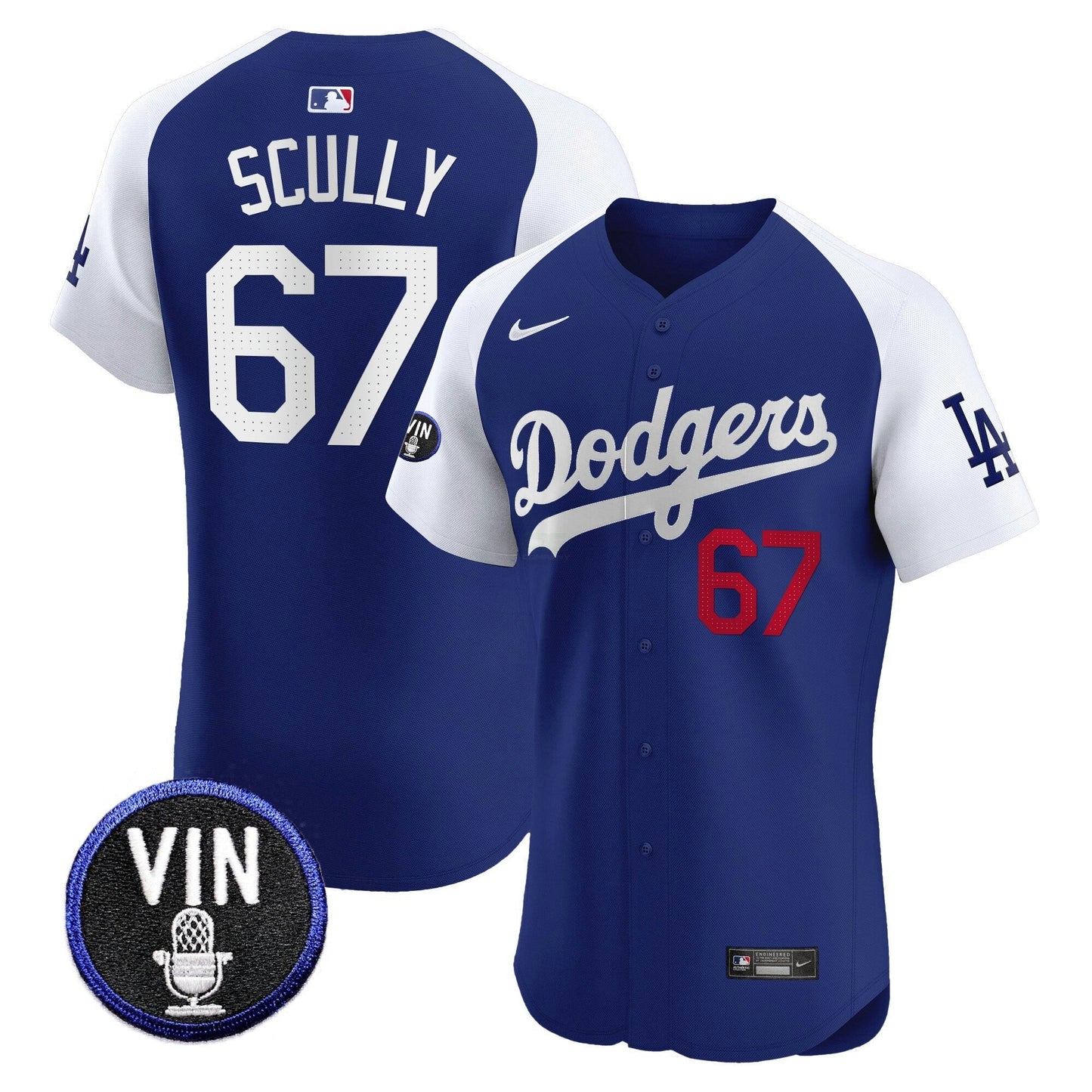 Camisa MLB Men’s Vin Scully Patch Vapor Premier Elite Jersey