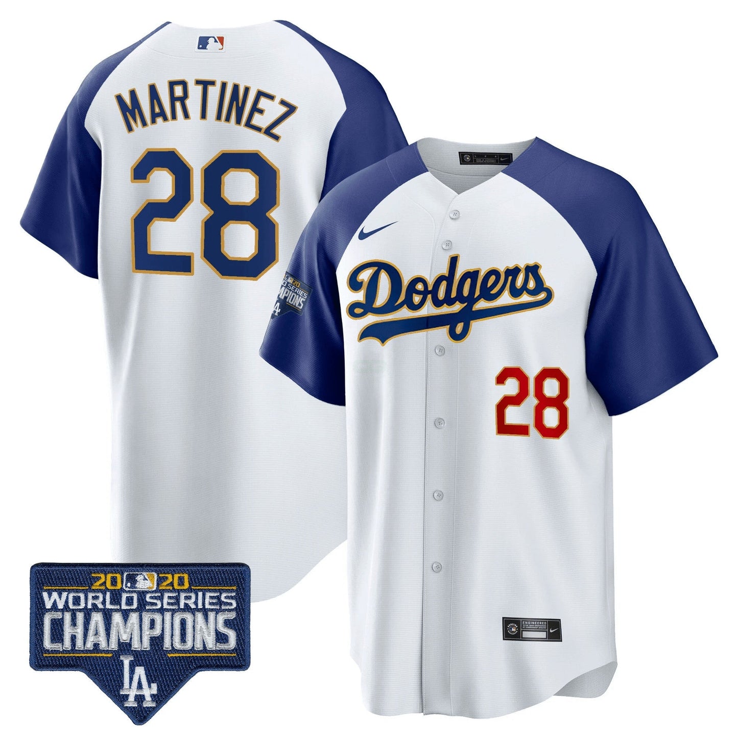Camisa MLB Men’s World Series Champions Patch Cool Base Dourada Trim Jersey