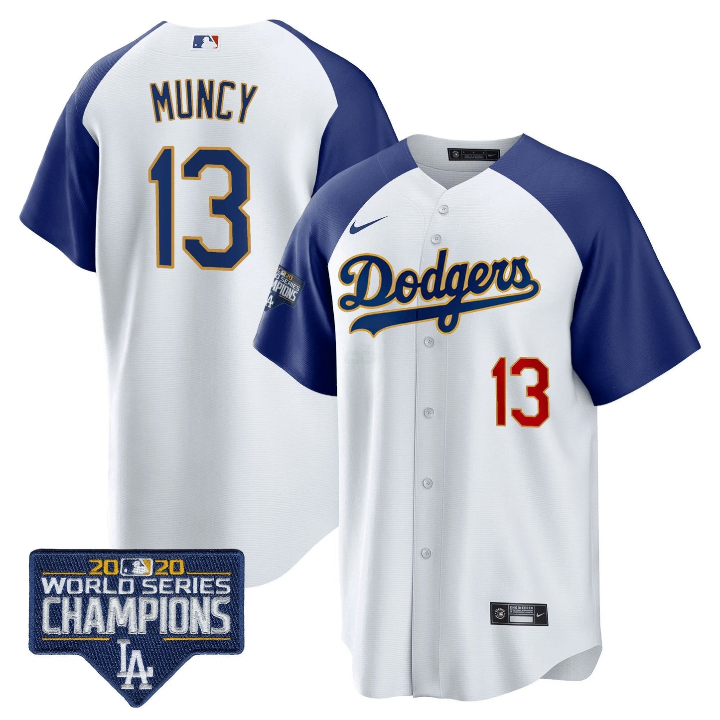 Camisa MLB Men’s World Series Champions Patch Cool Base Dourada Trim Jersey